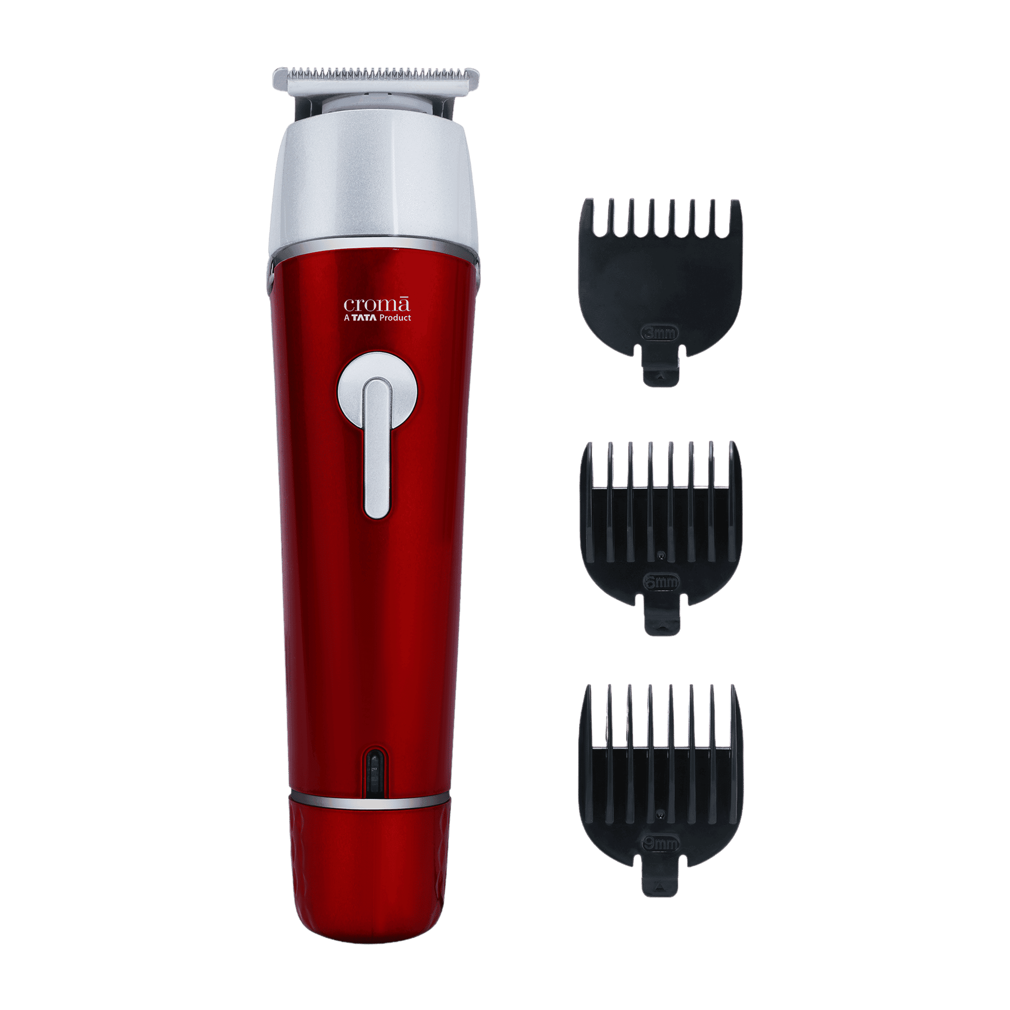 Croma 4 in 1 Cordless Wet & Dry Trimmer for Beard and Hair for Men (120mins Runtime, Water Resistant, Red)
