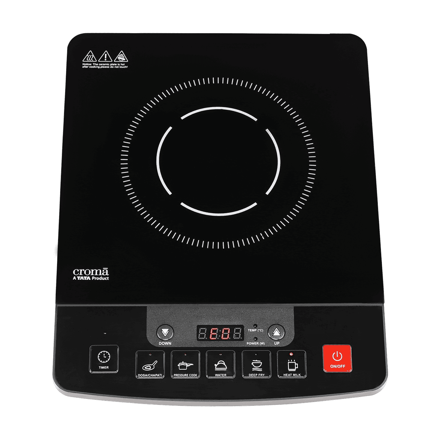 Croma 1600W Induction Cooktop with 5 Preset Menus