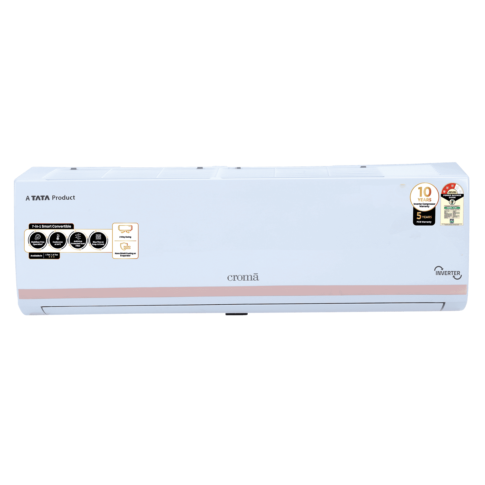 Croma 7 in 1 Convertible 1.5 Ton 3 Star Inverter Split AC with Auto clean function (2025 Model, Copper Condenser, CRLA018IND283265)