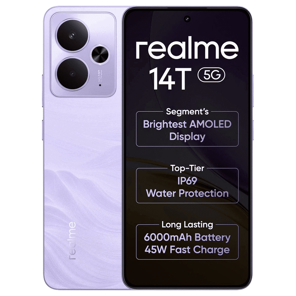 realme 14T 5G (8GB RAM, 256GB, Lightning Purple)