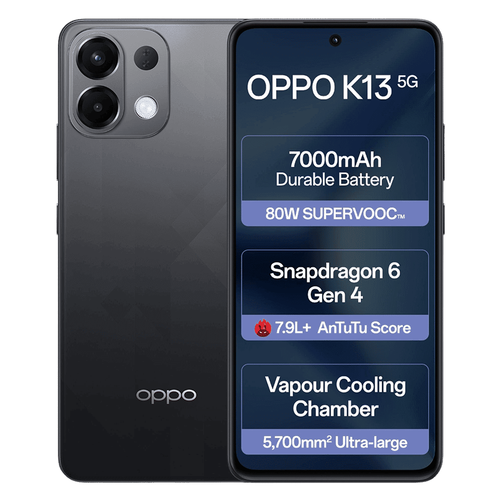 oppo K13 5G (8GB RAM, 256GB, Prism Black)