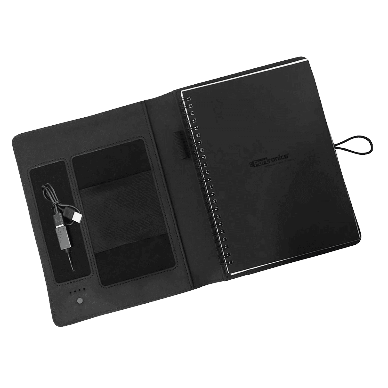 Portronics Power Wallet 10000 mAh Power Bank (1 Type A Port,  PU Leather Casing, LED Charging Indicator, Black)