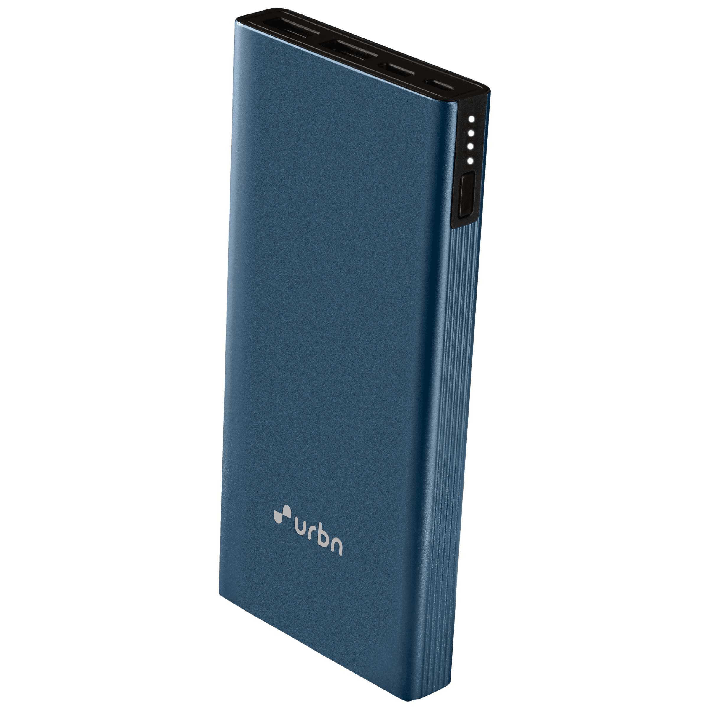 urbn 10000 mAh 20W Fast Charging Power Bank (1 Micro USB Type B, 1 Type C & 2 Type A Ports, Ultra Slim Metal Body, BIS Certified, Blue)