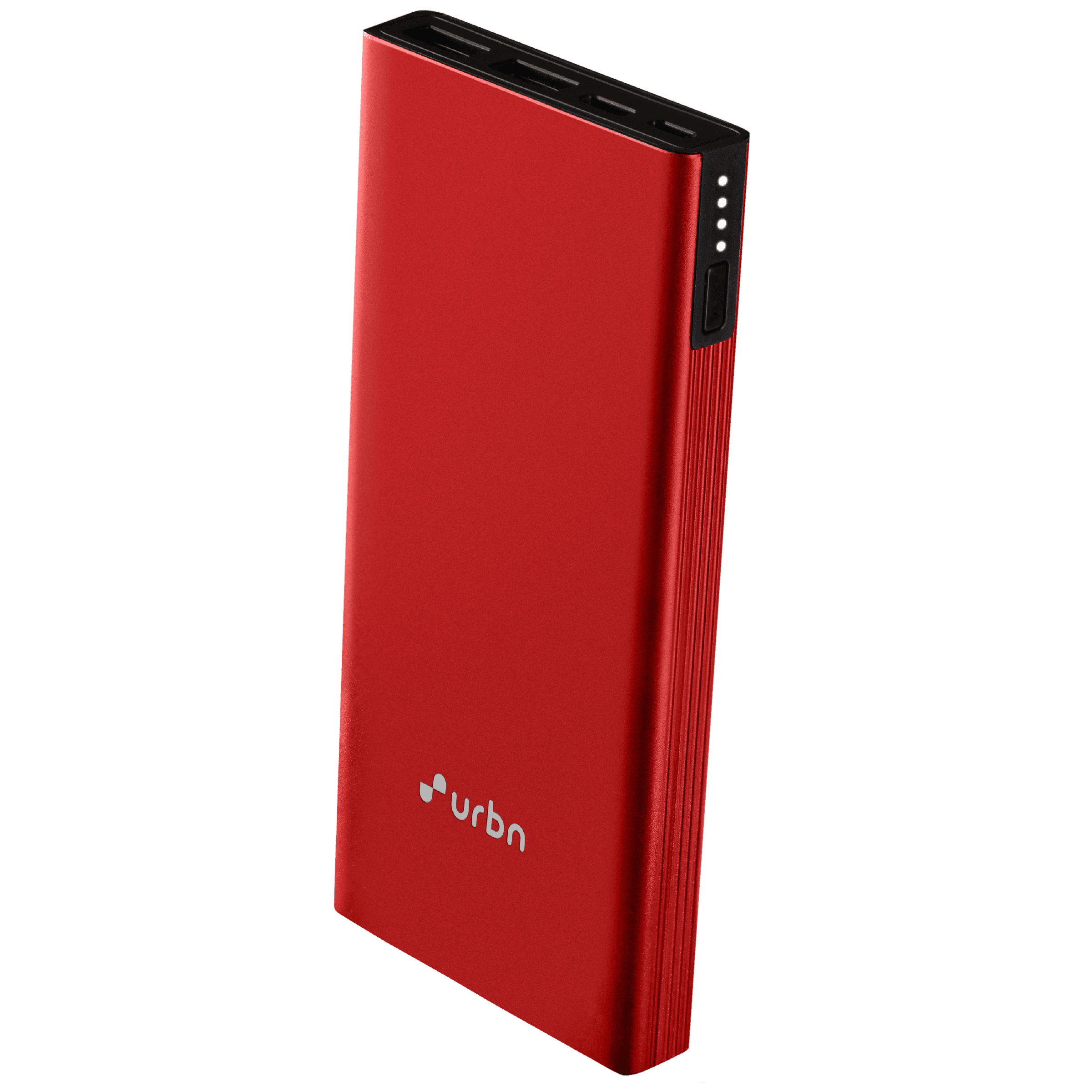 urbn 10000 mAh 20W Fast Charging Power Bank (1 Micro USB Type B, 1 Type C & 2 Type A Ports, Ultra Slim Metal Body, BIS Certified, Red)
