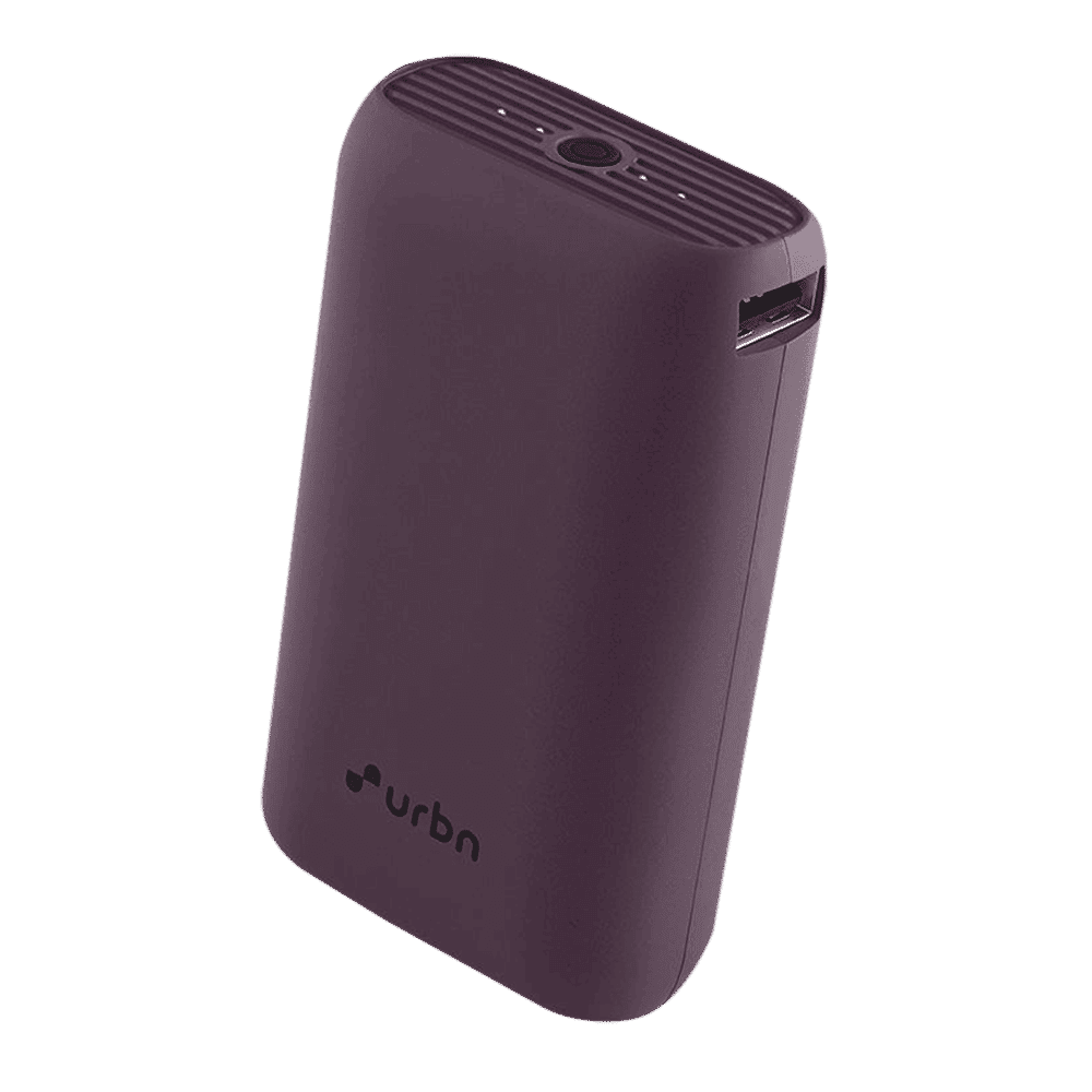 urbn 10000 mAh 20W Fast Charging Power Bank (2 Type C Ports, 12 Layers Circuit Protection, Purple)