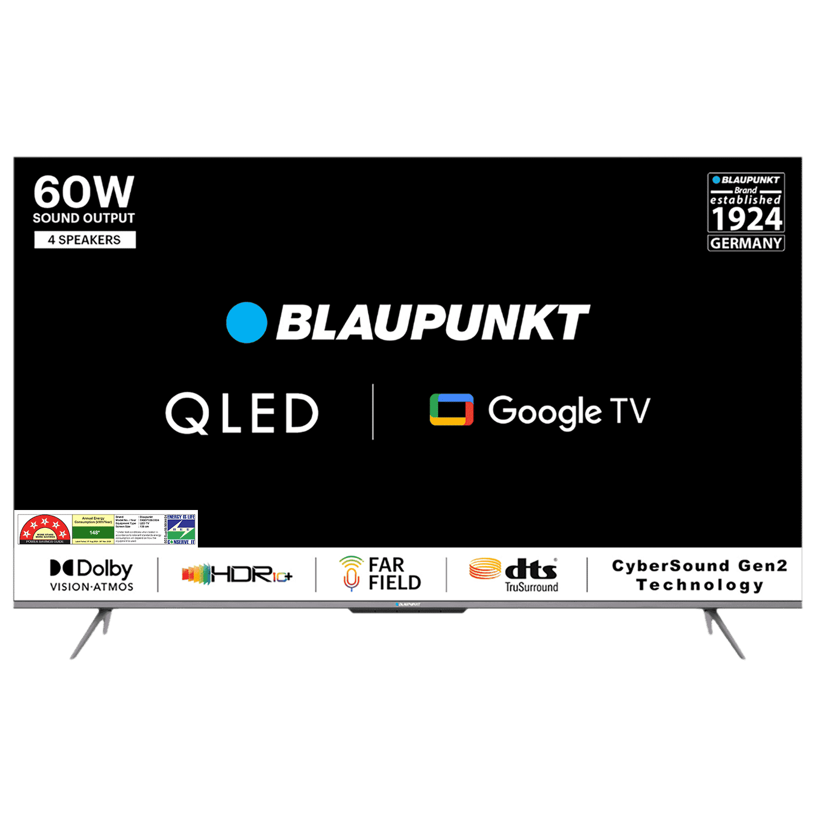BLAUPUNKT 55QD7020 139.7 cm (55 inch) QLED 4K Ultra HD Google TV with Dolby Vision & Dolby Atmos