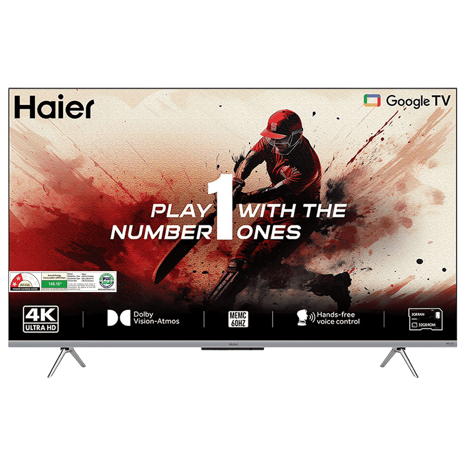 Haier P7 Series 109.22 cm (43 inch) 4K Ultra HD LED Smart Smart Google TV with Dolby Vision & Dolby Atmos (2024 model)