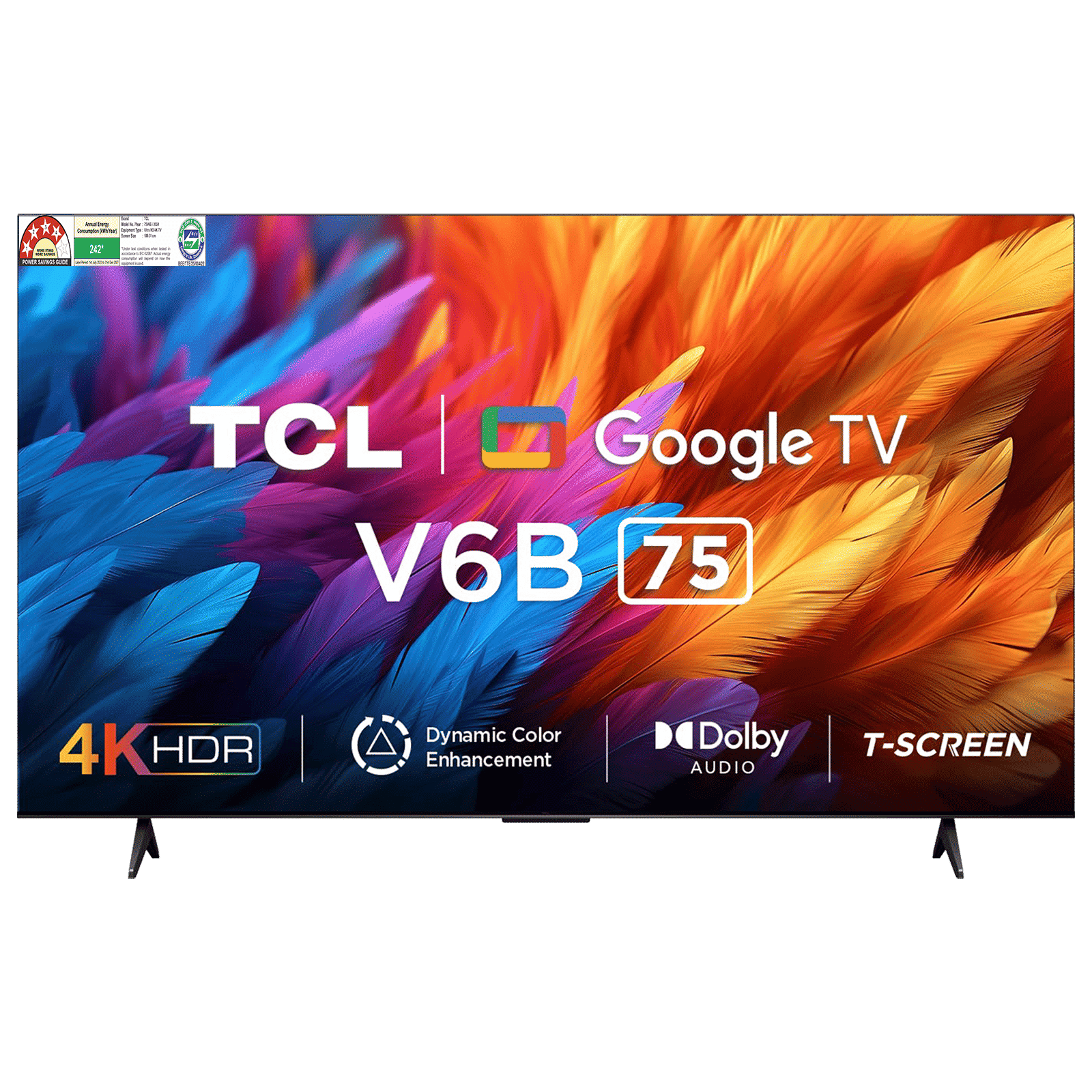 TCL V6B 190.5 cm (75 inch) 4K Ultra HD LED Smart Google TV with Dolby Audio( 2024 Model)