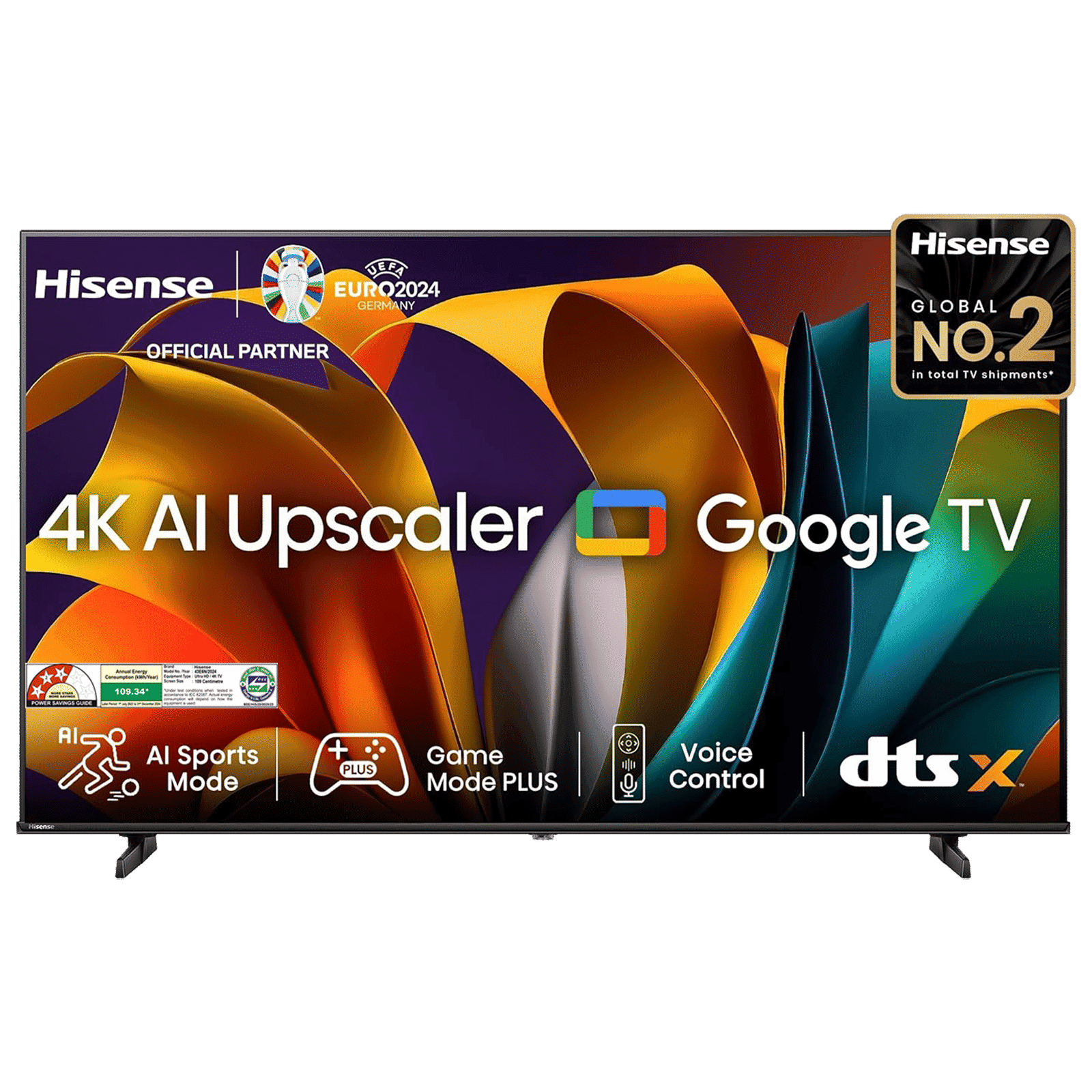 Hisense E6N 109.22 cm (43 inch) 4K Ultra HD LED Google TV with Dolby Digital (2024 model)