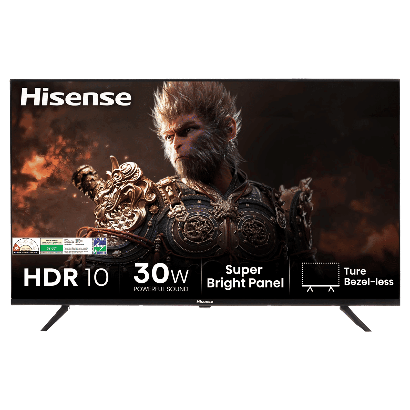 Hisense E43N 81.28 cm (32 inch) HD Ready LED Smart Google TV with Dolby Audio (2024 model)