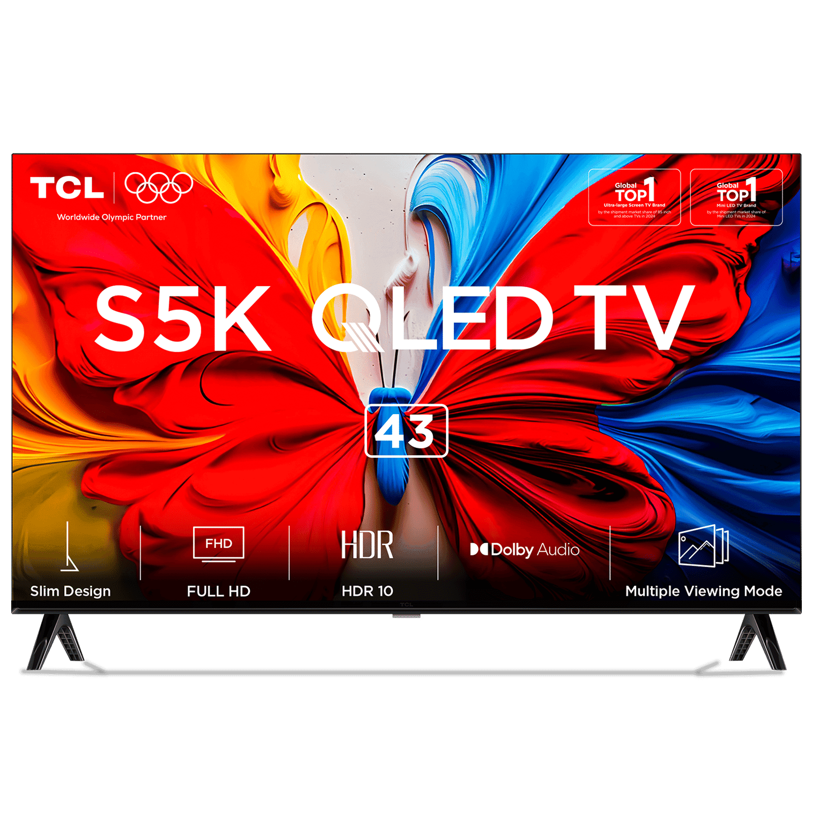 TCL S5K 109.22 cm (43 inch) QLED Full HD Smart Google TV with Google Voice Assistant (2025 model)