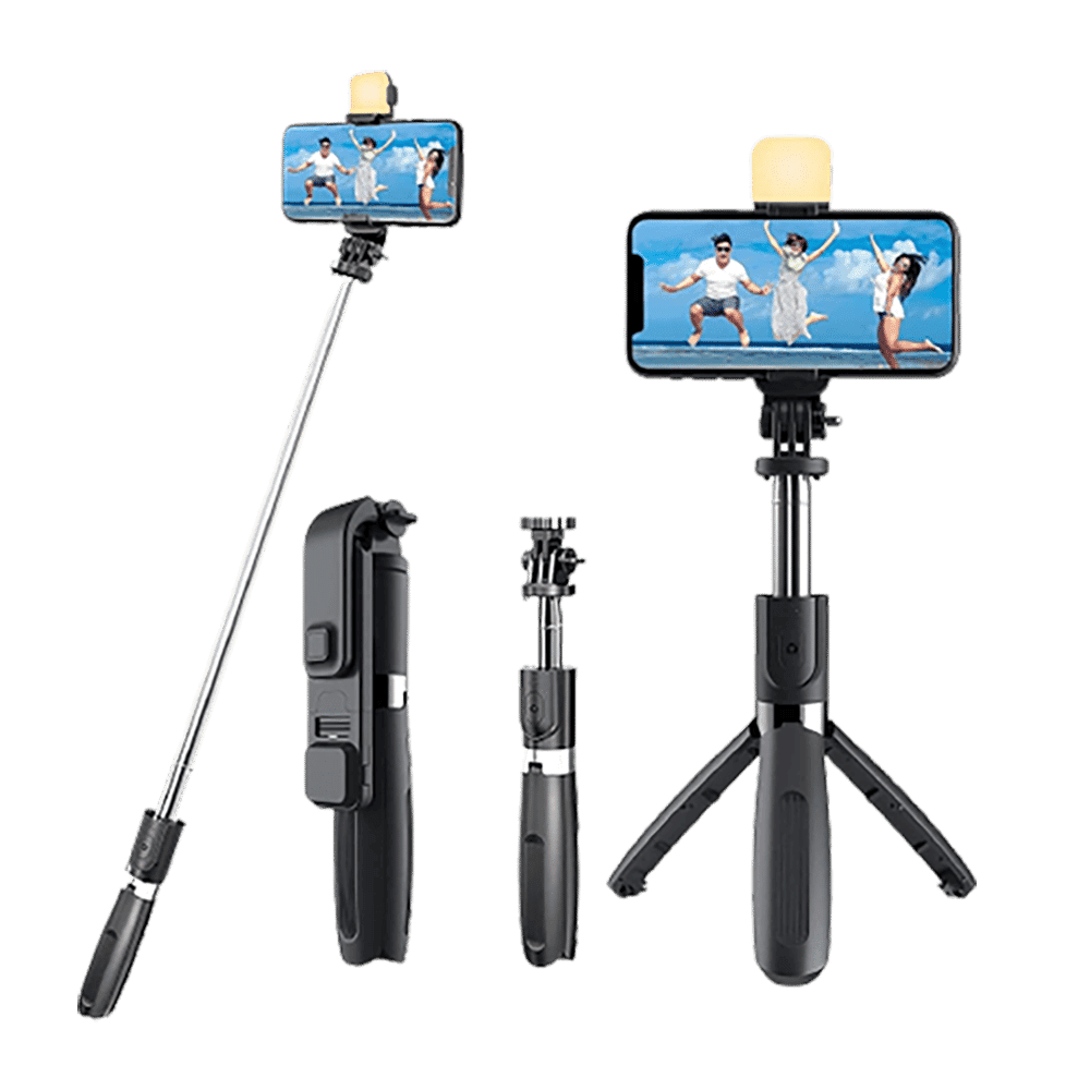 Capture Magiic 24 70cm Adjustable Bluetooth Selfie Stick for Mobile with Remote (360 Degree Rotatable, Black)