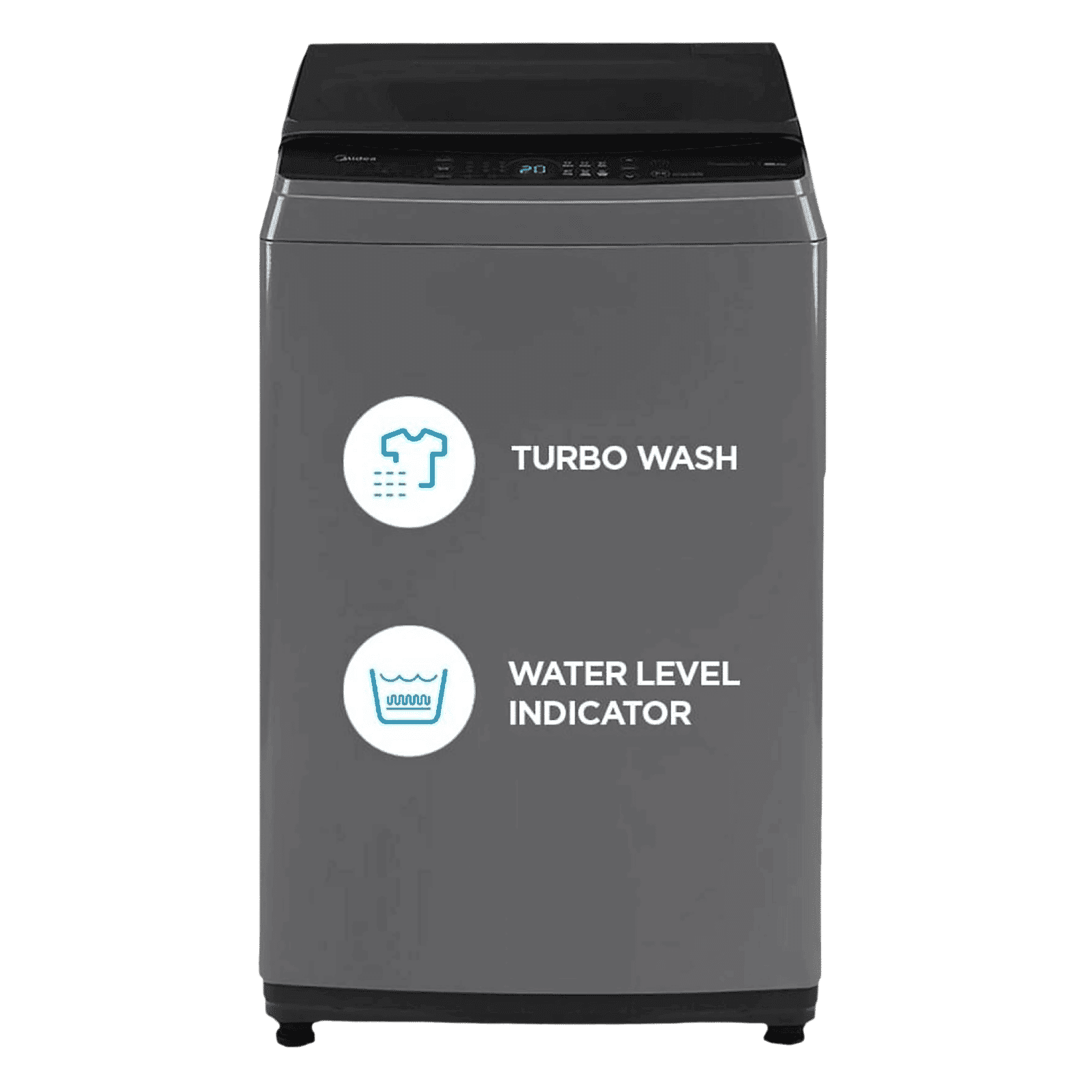Midea 8 kg 5 Star Inverter Fully Automatic Top Load Washing Machine (MA200W80/G-IN, Lint Filter, Grey)