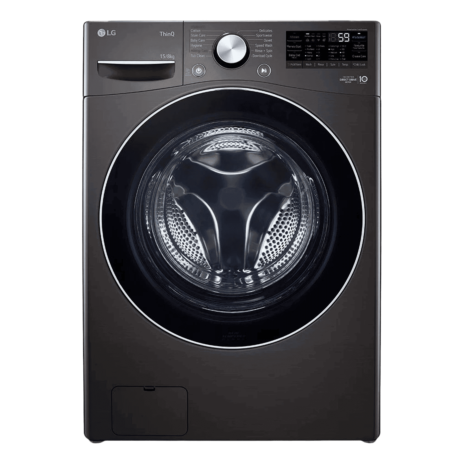 LG 15/8 kg 5 Star Fully Automatic Front Load Washer Dryer(FHD1508STB.ABLQEIL, AI Direct Drive, Black VCM)