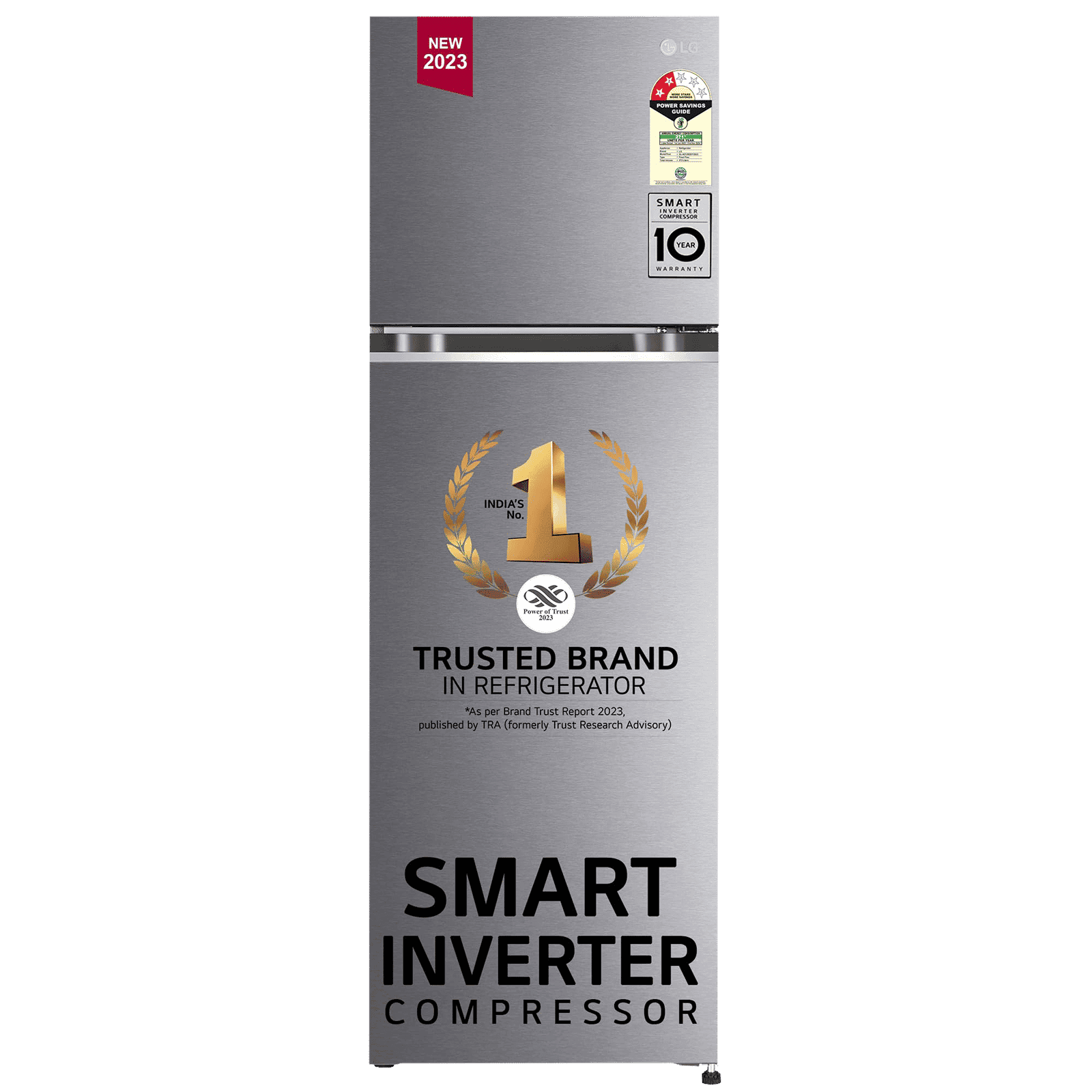 LG 272 Litres 2 Star Frost Free Double Door Refrigerator with Smart Diagnosis (GL-N312SDSY, Dazzle Steel)