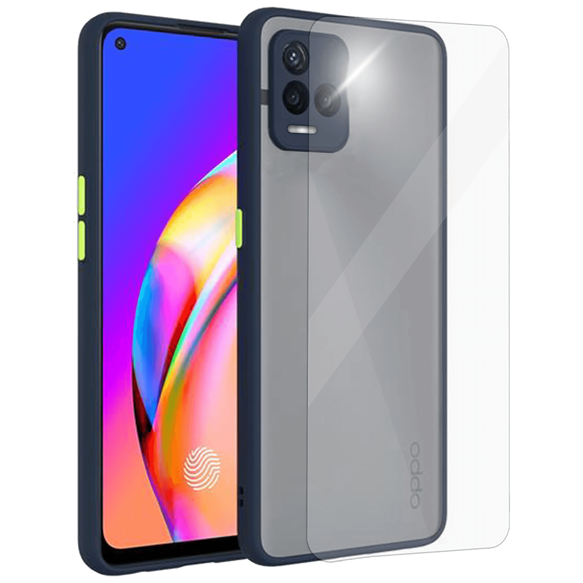 ARROW Camera Duplex Screen Protector & Polycarbonate Back Cover Combo for vivo Y21 (Anti Scratch Design, Blue)