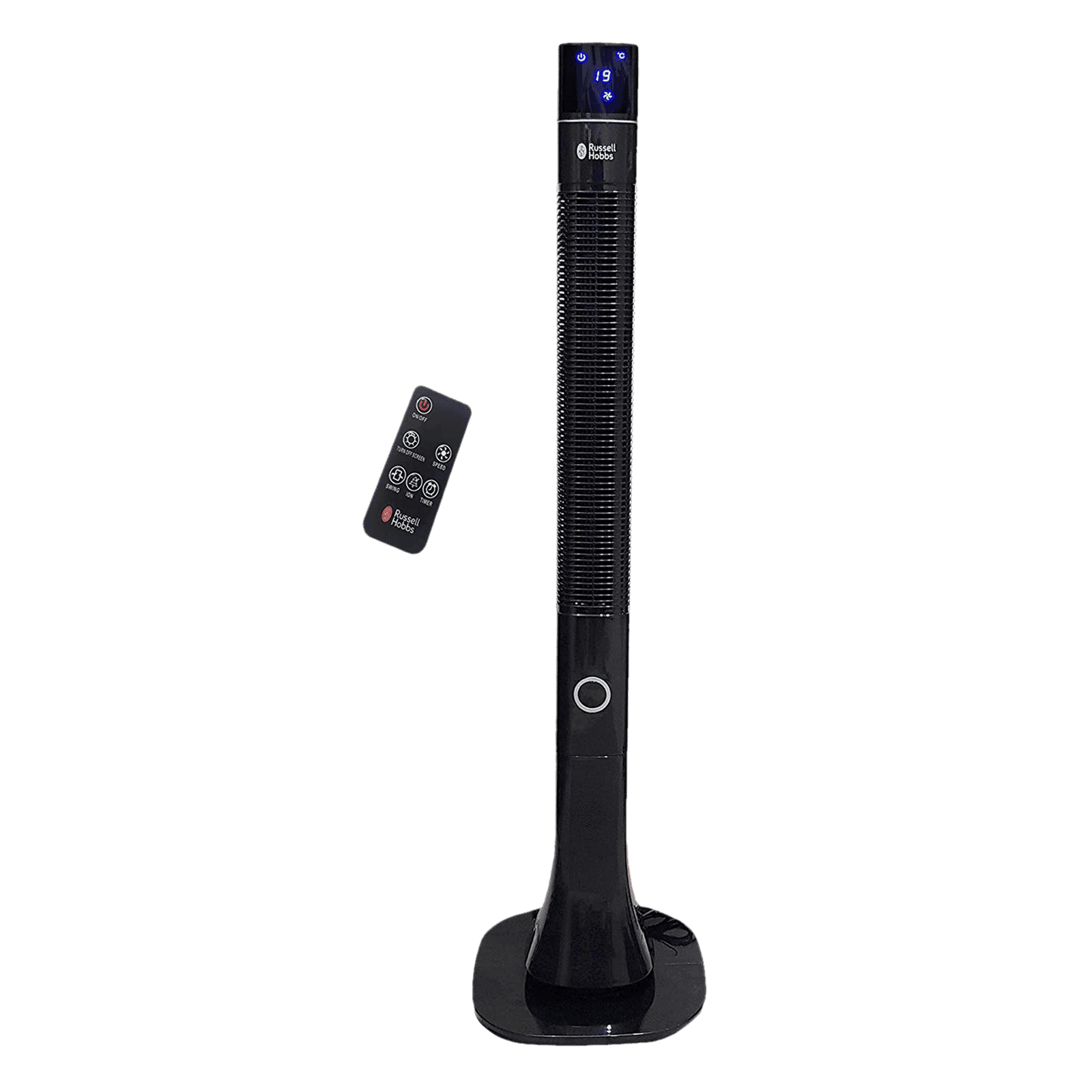 Russell Hobbs RTF-4800 Bladeless 13800 m3/hr Air Delivery Tower Fan with Remote (Superior Quality, Black)