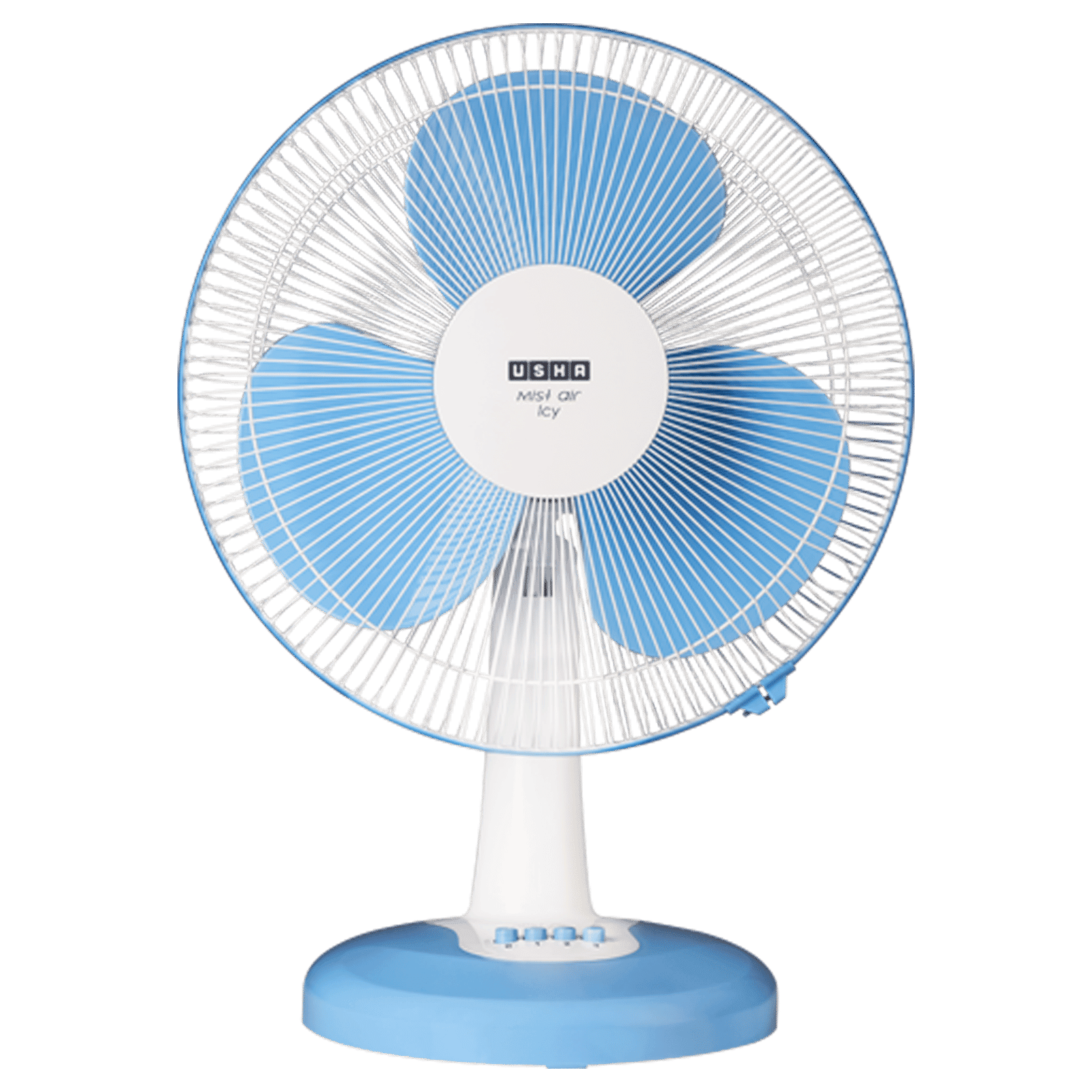 USHA Mist Air Flo 400mm 3 Blade Inverter Technology Table Fan (Durable Design, Light Blue)