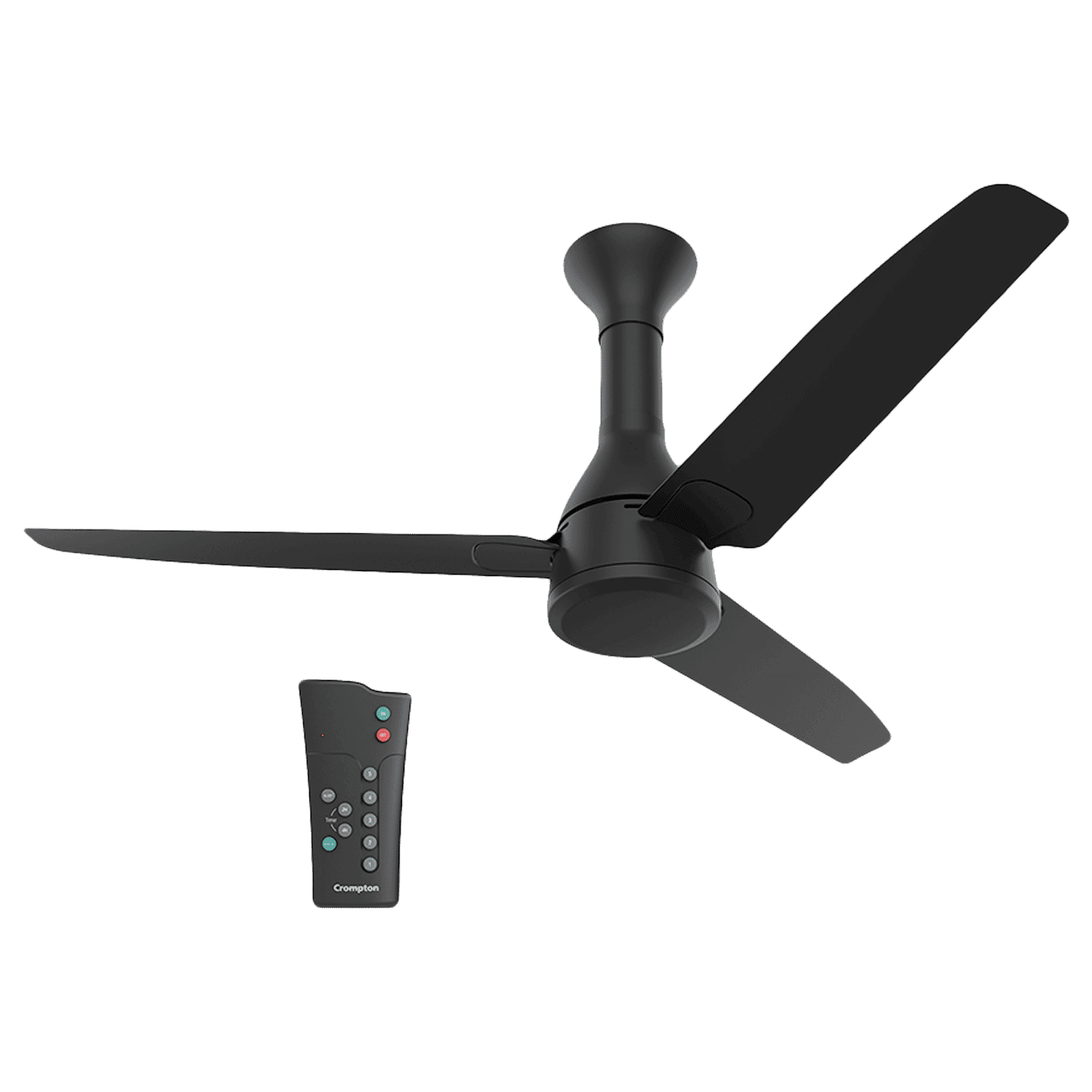 Crompton Energion Roverr 5 Star 1200mm Sweep 3 Blade BLDC Motor Ceiling Fan (Anti Rust, Matte Black)