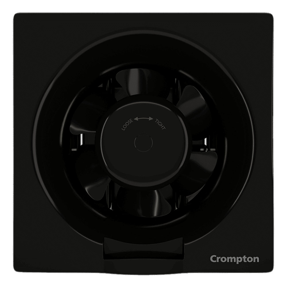 Crompton Brisk Air Plus 6 Inch 150mm Exhaust Fan (Auto Dust Protection Shutters, Black)