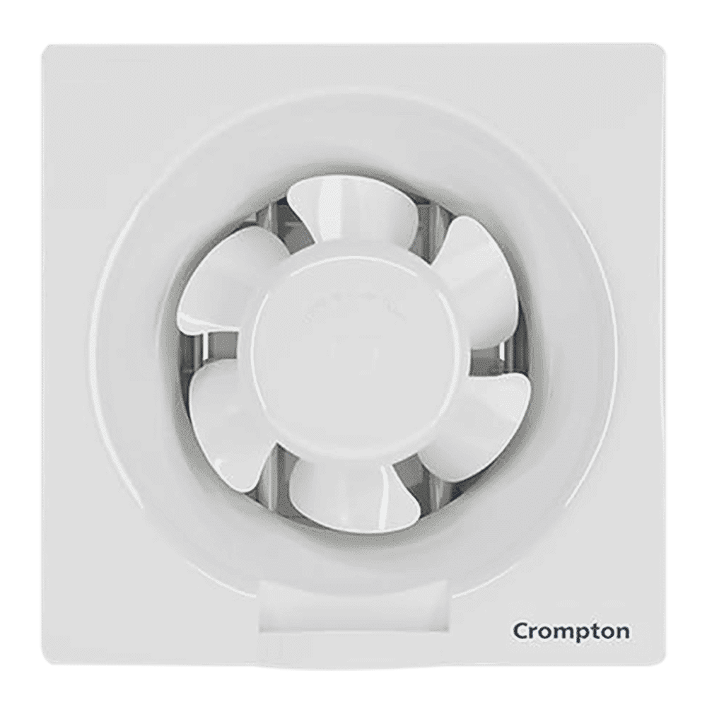 Crompton Brisk Air Plus 6 Inch 150mm Exhaust Fan (Auto Dust Protection Shutters, White)