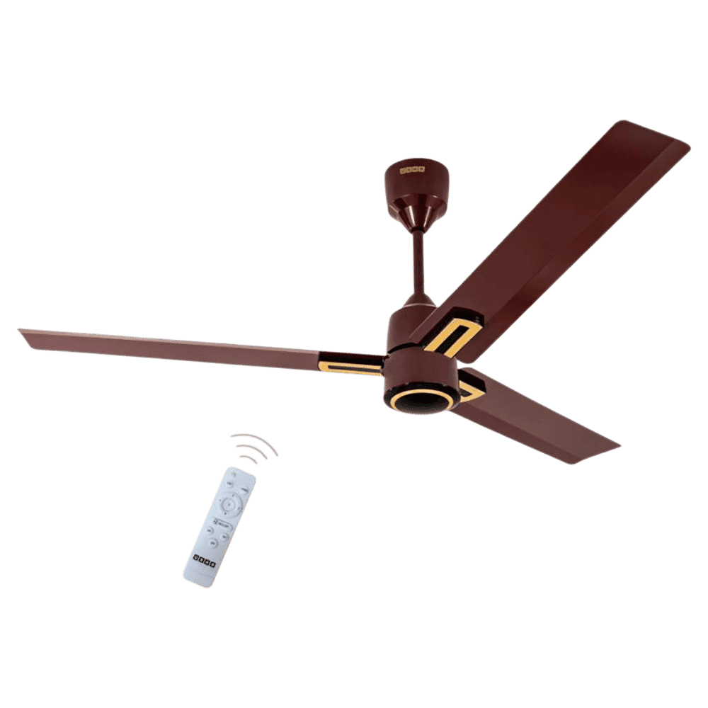 USHA AeroEdge Plus 5 Star 1200mm 3 Blade BLDC Motor Ceiling Fan with Remote (Whisper Quiet Technology, Brown)