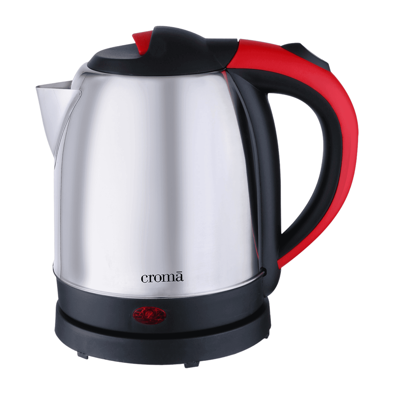 Croma 1500 Watt 1.2 Litre Electric Kettle with Overload Protection (Red & Silver)