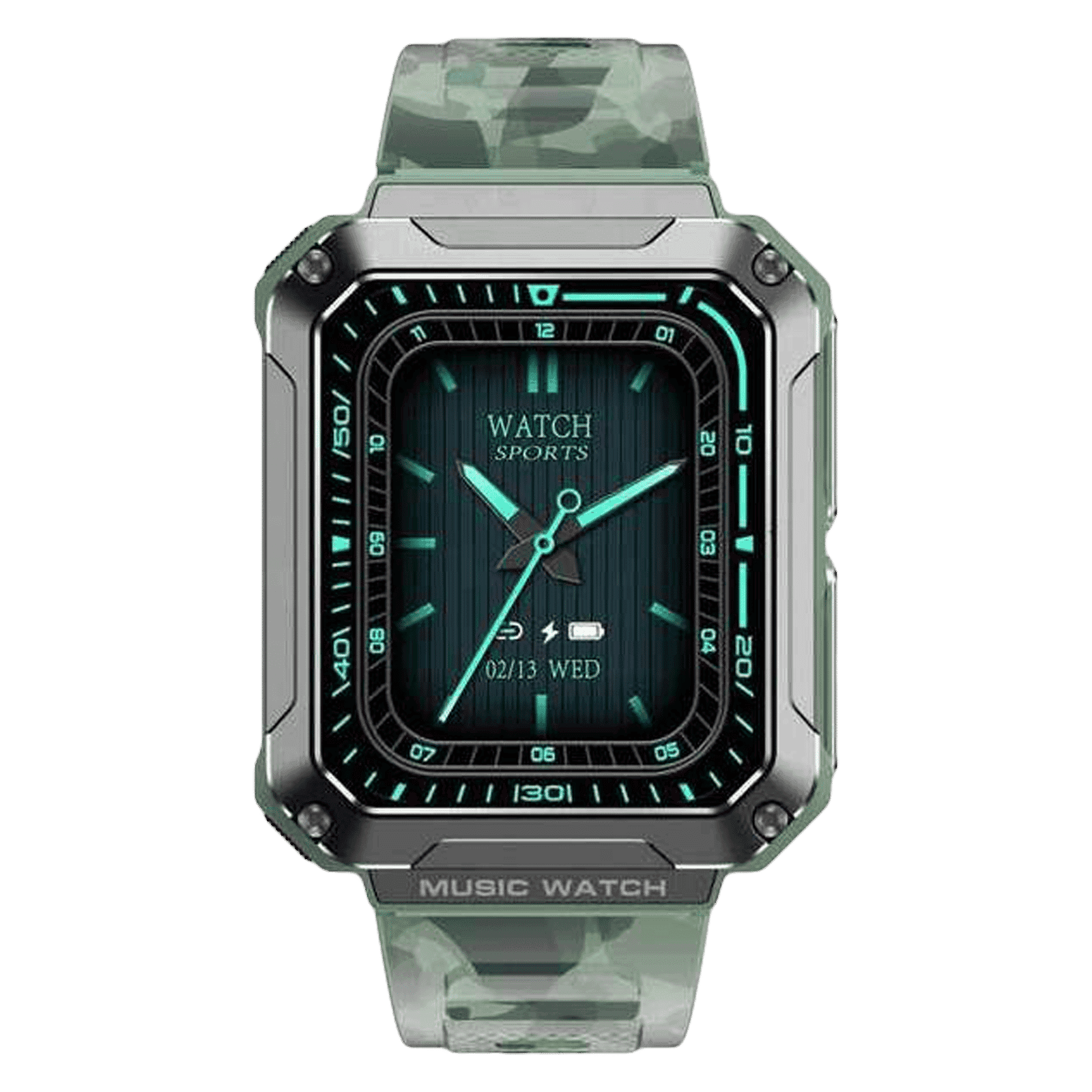 WATCHOUT WearPods Teens Smartwatch with Bluetooth Calling (49mm HD Display, Water Resistant, Military Green Strap)