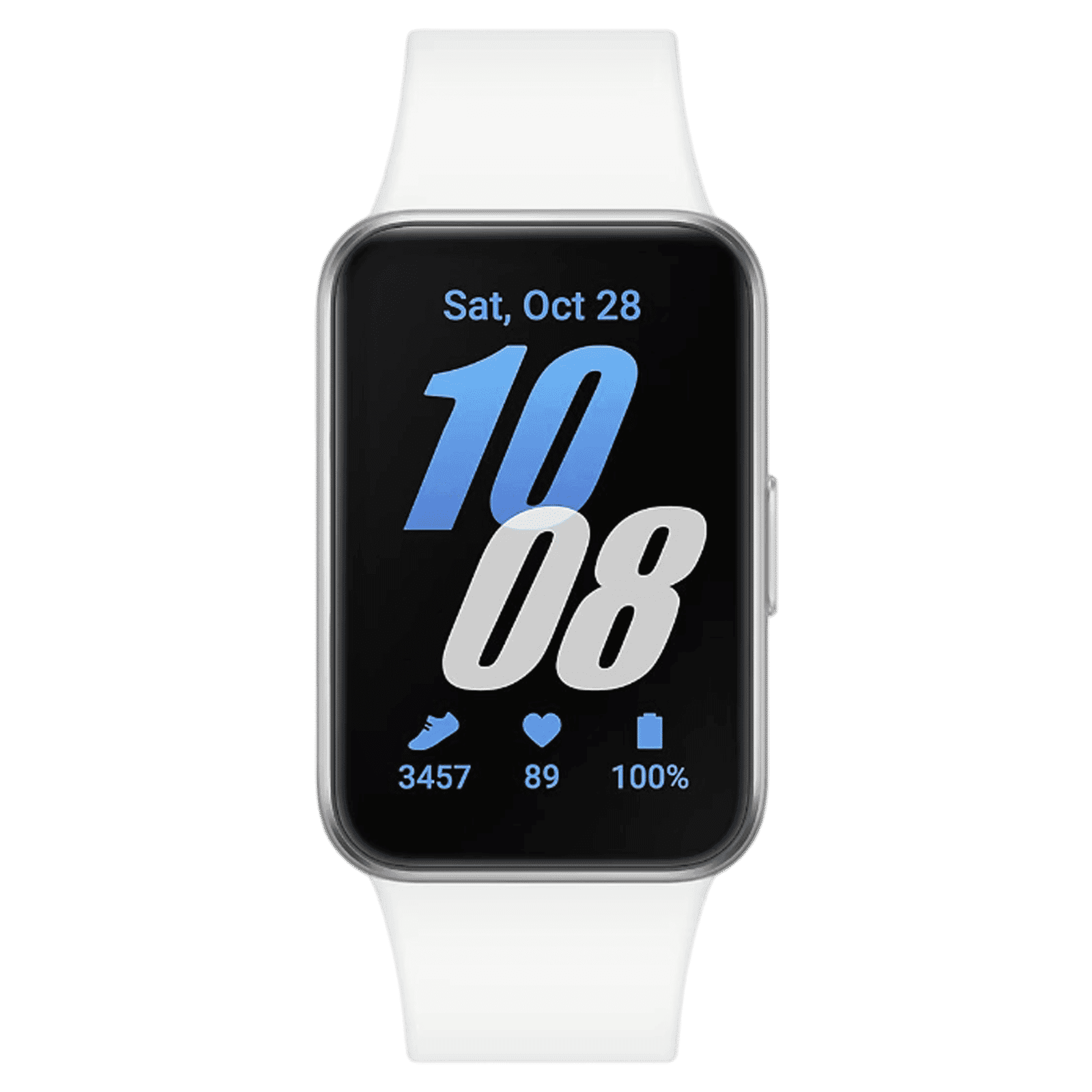 SAMSUNG Galaxy Fit3 Smartwatch with Activity Tracker (40.9mm AMOLED Display, IP68 Water Resistant, Silver Strap)
