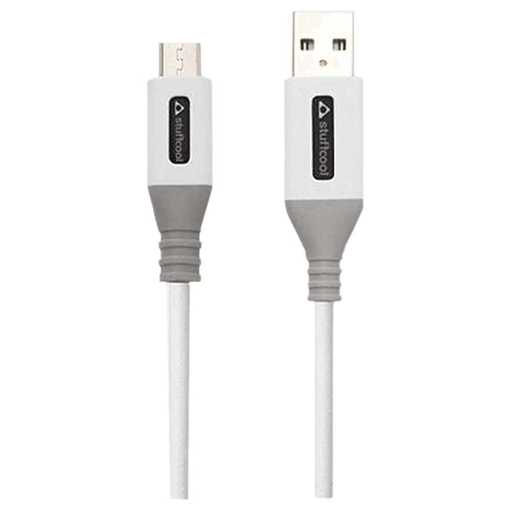 stuffcool Alto Type A to Micro USB 4.9 Feet (1.5M) Cable (Rust Free, White & Grey)