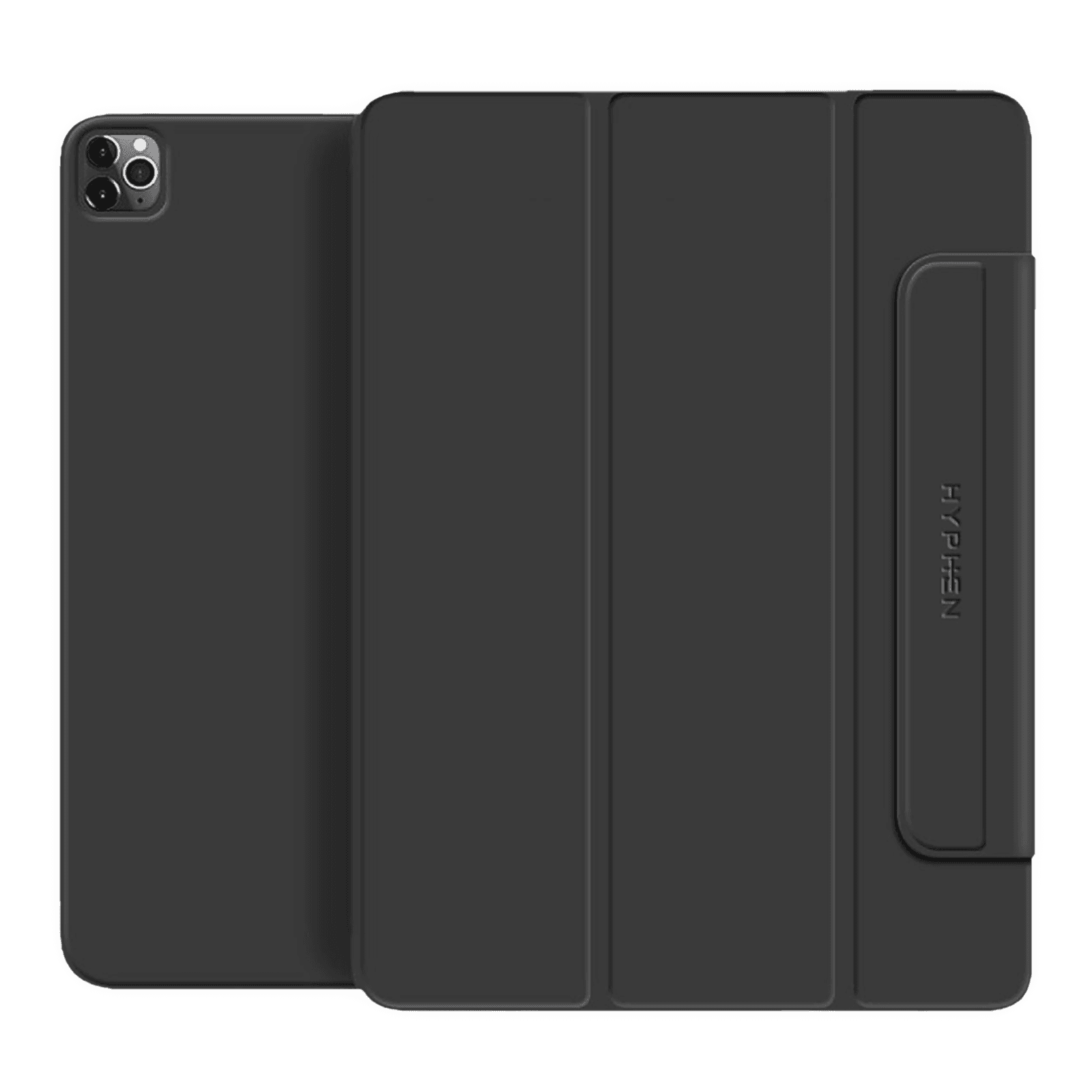 Hyphen VERSO Polyurethane Folio Case for Apple iPad Pro 12.9 Inch (3rd, 4th & 5th Gen) (Built-in Magnet, Black)