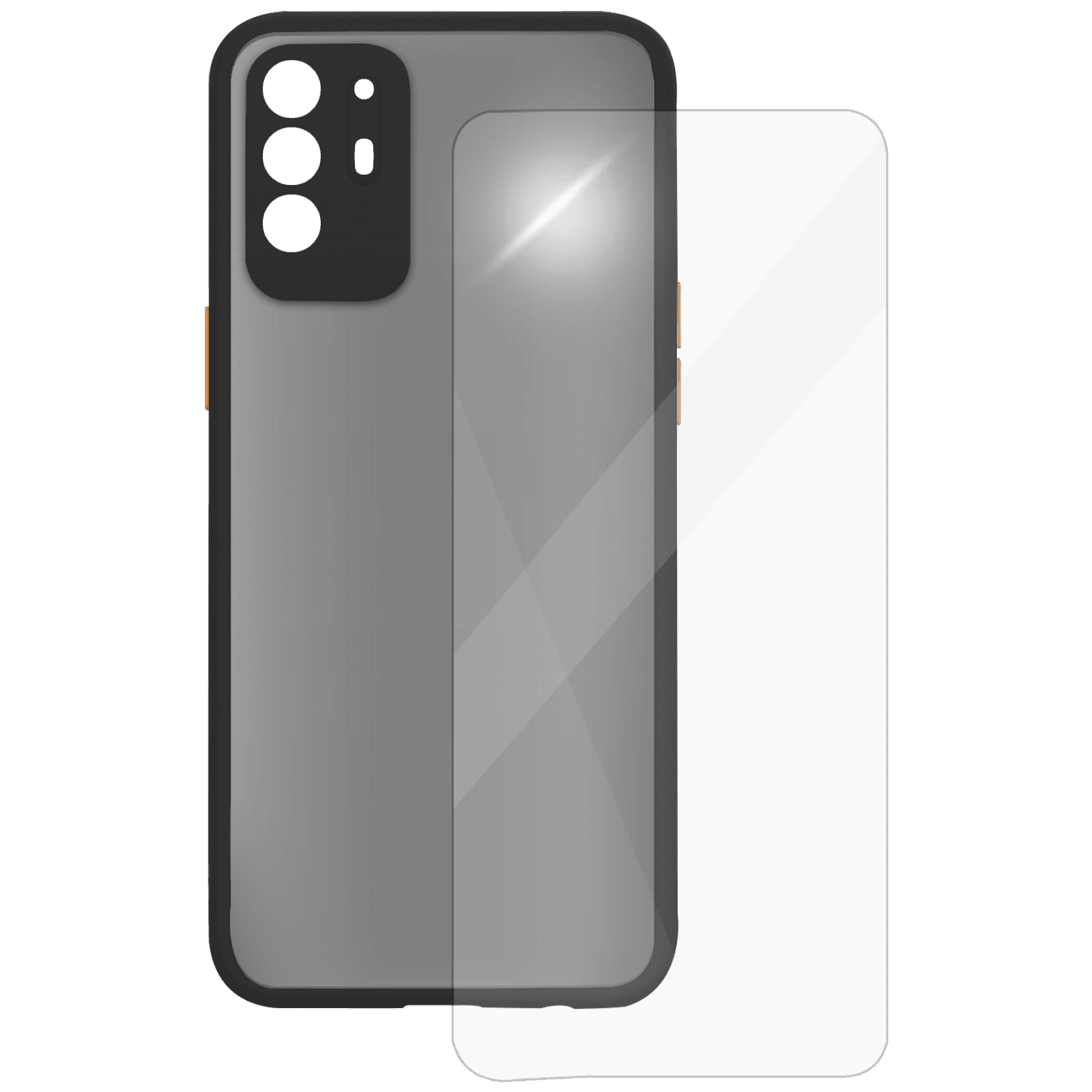 ARROW Camera Duplex Screen Protector & Polycarbonate Back Cover Combo for oppo F19 Pro Plus (Scratch Protection, Black)