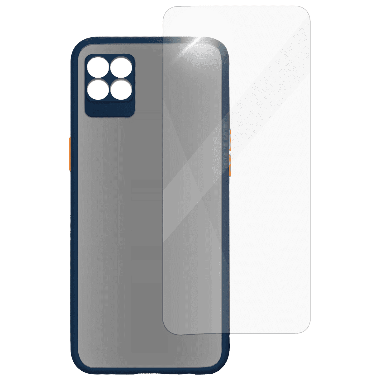 ARROW Camera Duplex Screen Protector & Polycarbonate Back Cover Combo for realme 8 Pro (Anti Scratch Design, Blue)