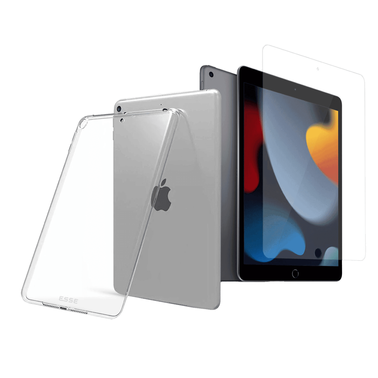 ESSE Duro TPU Back Cover and Screen Protector for Apple iPad 10.2 Inch (Microdot Technology, Transparent)