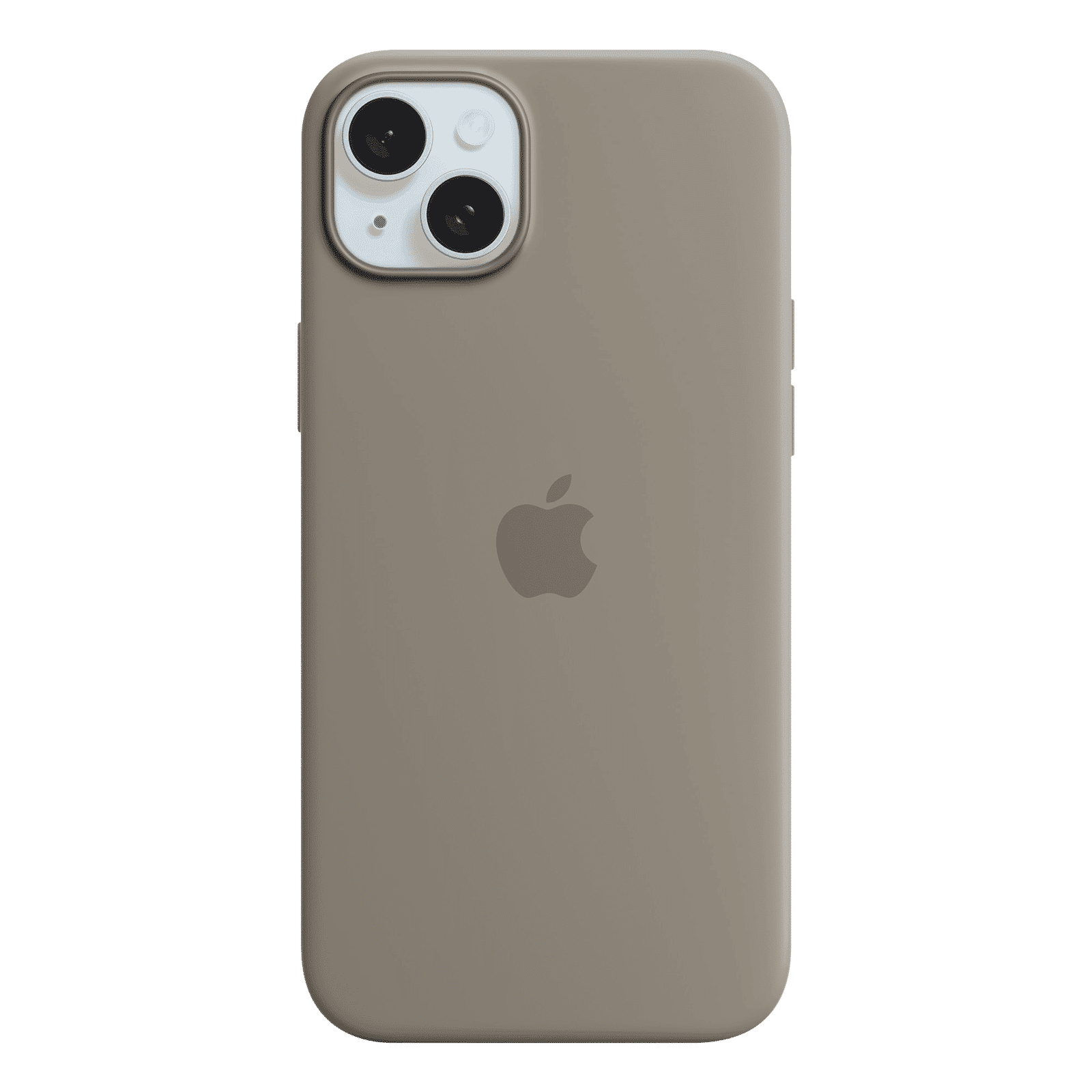 Apple Soft Silicone Back Cover for Apple iPhone 15 Plus (Supports Wireless Charging, Clay)