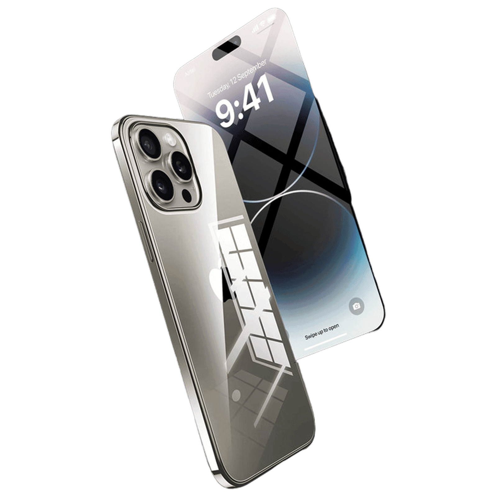 Dr. Vaku 2IN1 Tempered Glass & Silicon Back Cover Combo for iPhone 15 Pro (Anti-Scratch Design, Clear)