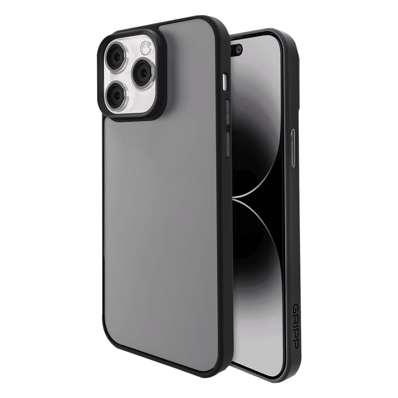 GRIPP Bolt Hard TPU Back Cover for Apple iPhone 15 Pro Max (Matte & Frosted Surface, Black)