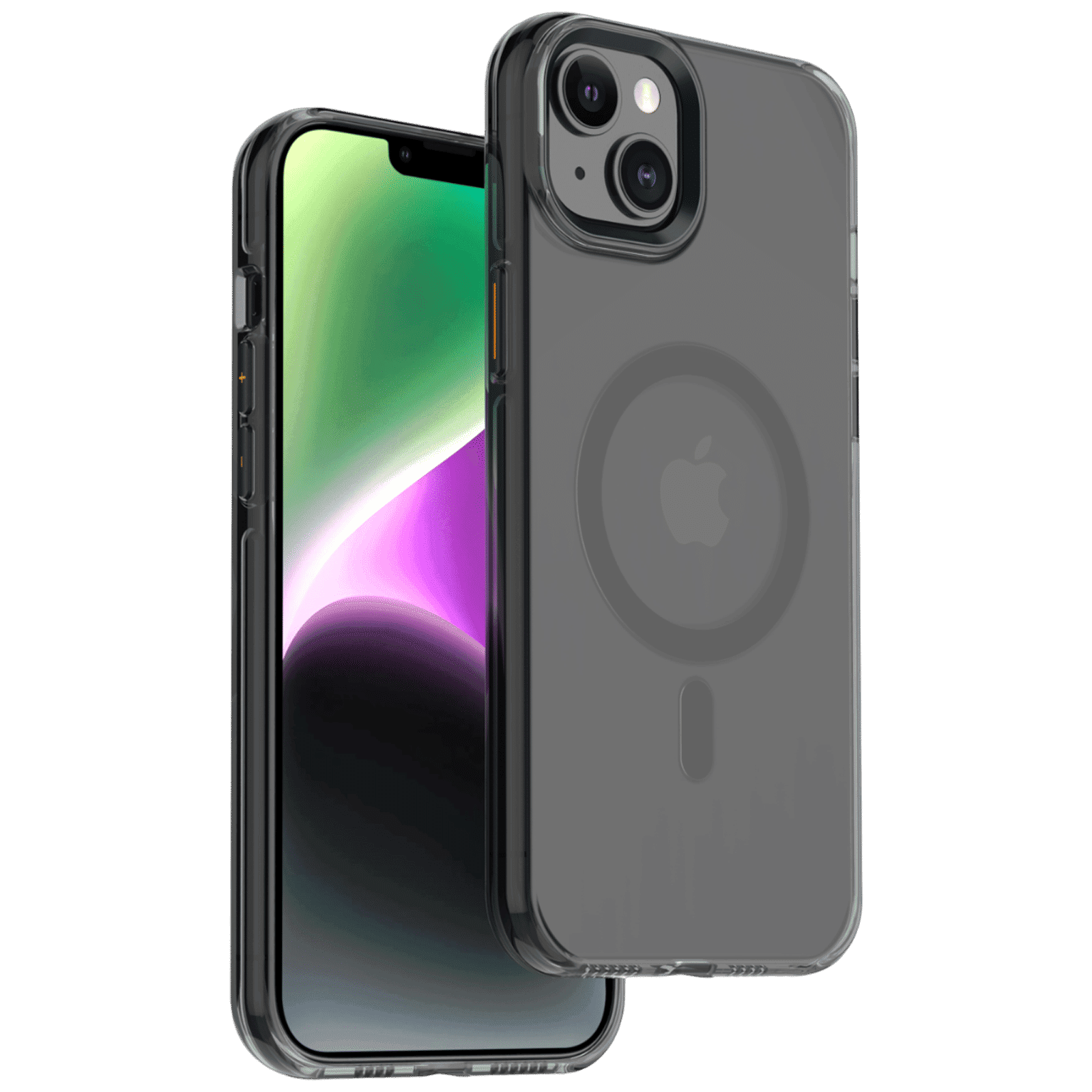 Muvtech Crystal Pro Snap Hard Polycarbonate & Thermoplastic Polyurethane Back Case for Apple iPhone 15 (Supports Wireless Charging, Black)