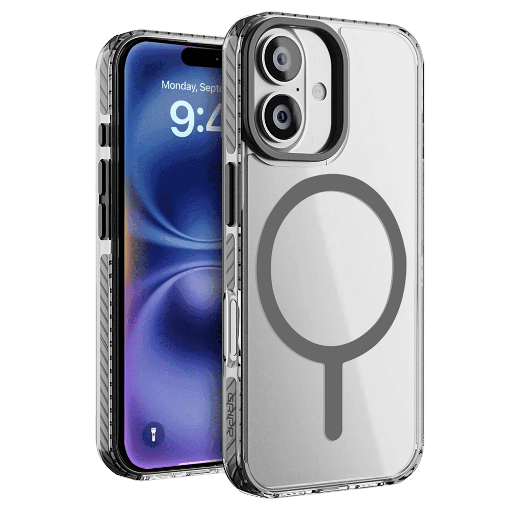 GRIPP Combat Hard TPU & Polycarbonate Back Cover for Apple iPhone 16 Plus (MagSafe Compatible, Grey)