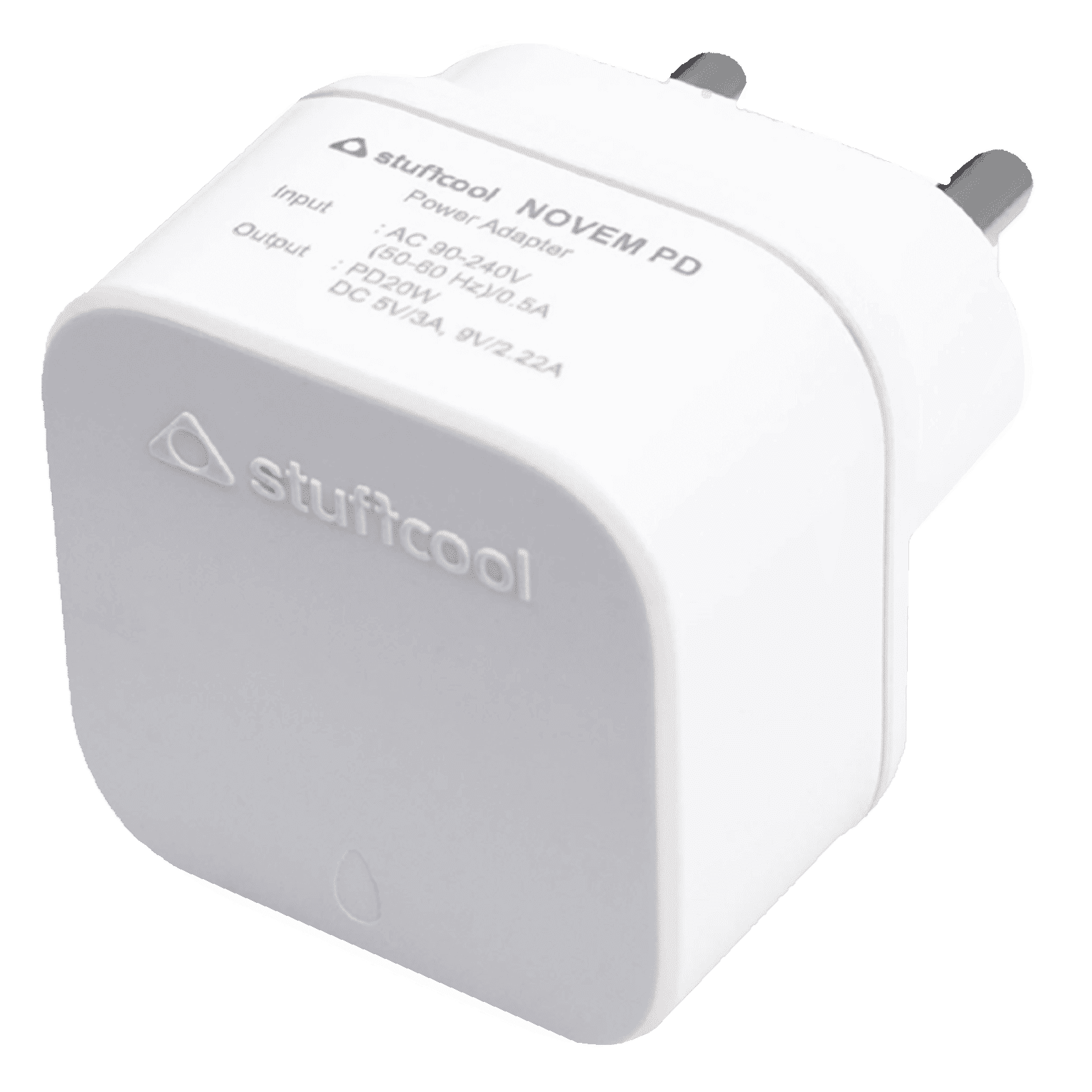 Stuffcool Novem 20W Type C Fast Charger (Adapter Only, BIS Approved, White)
