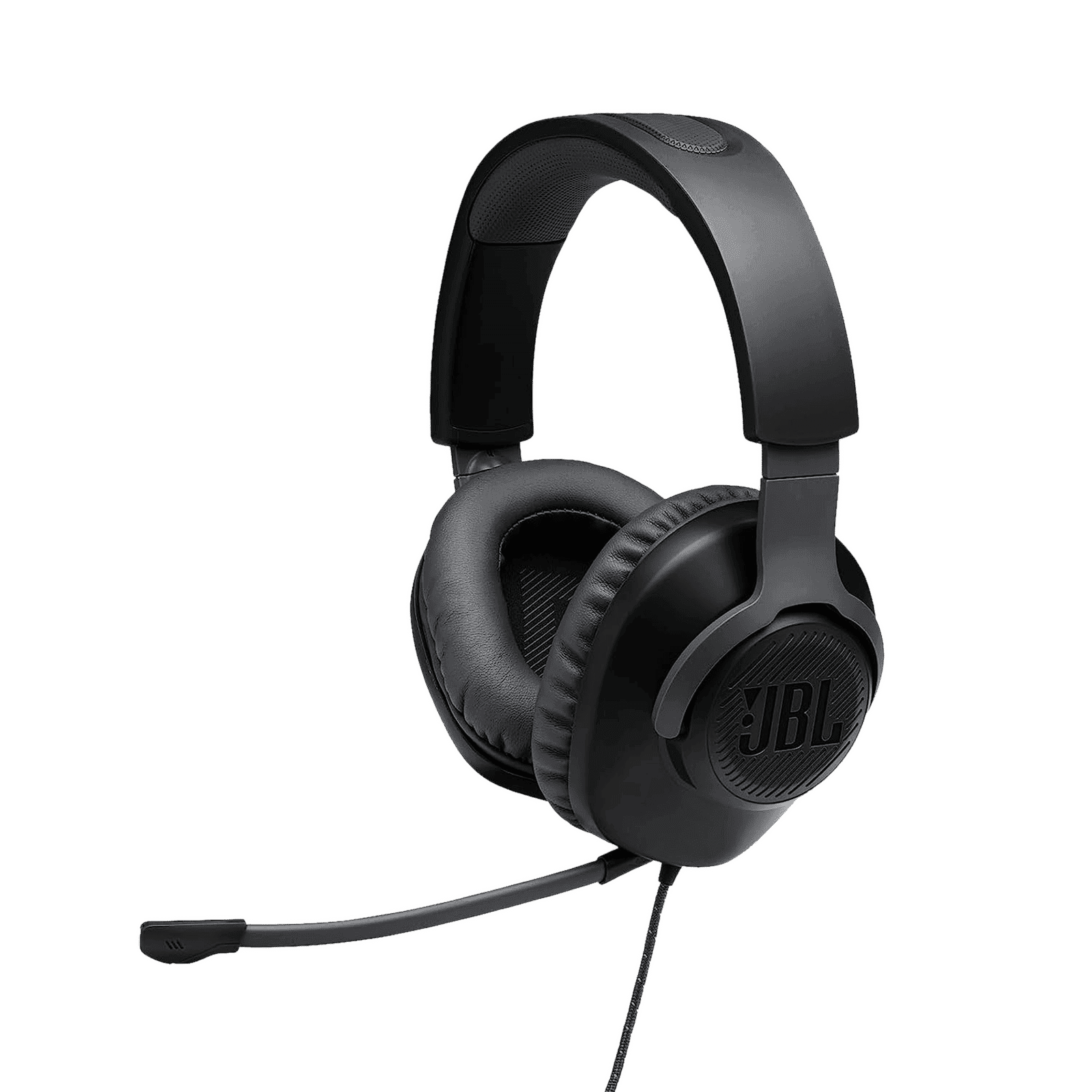 JBL Quantum 100 JBLQUANTUM100BLK Wired Headphone with Mic (3.5 mm Connector, On Ear, Black)