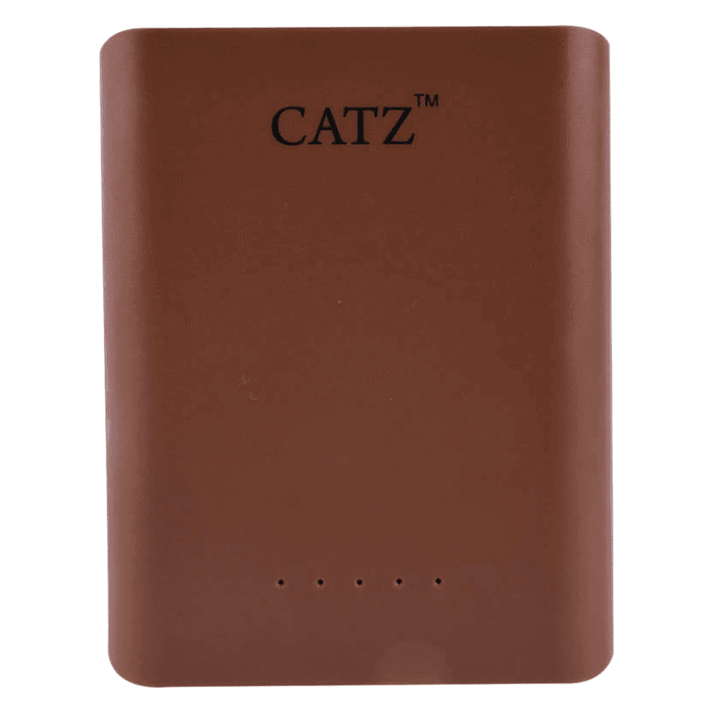 CATZ 10000 mAh Power Bank (1 Micro USB & 2 Type A Ports, Intelligent Safety Protection, Brown)