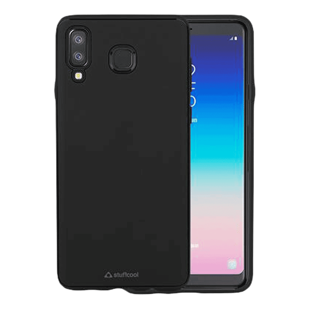 stuffcool Armour Soft TPU Back Case for SAMSUNG Galaxy A8 Star (Raised Lip to Protect Screen, Black)