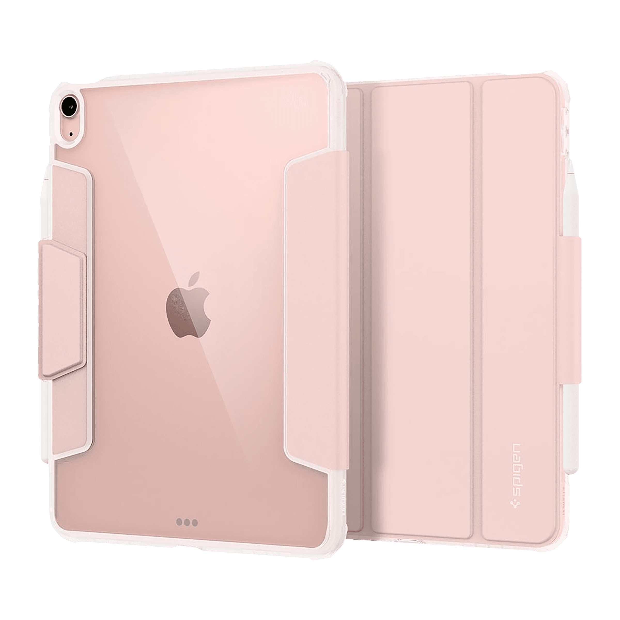 spigen Ultra Hybrid Pro Polycarbonate Flip Cover for Apple iPad Air 10.9 Inch (Apple Pencil Functions, Rose Gold)