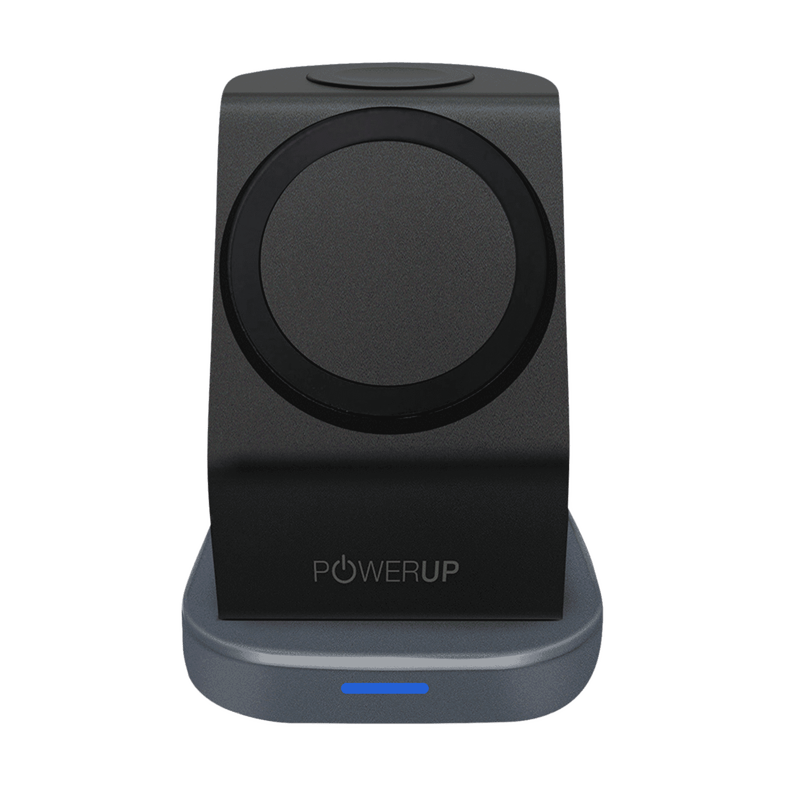 POWERUP 23W 3-in-1 Wireless Charger for iWatch Series 7, 6, 5, 4, 3, 2, 1, AirPods & iPhone (Multi-Layer Protection, Black)