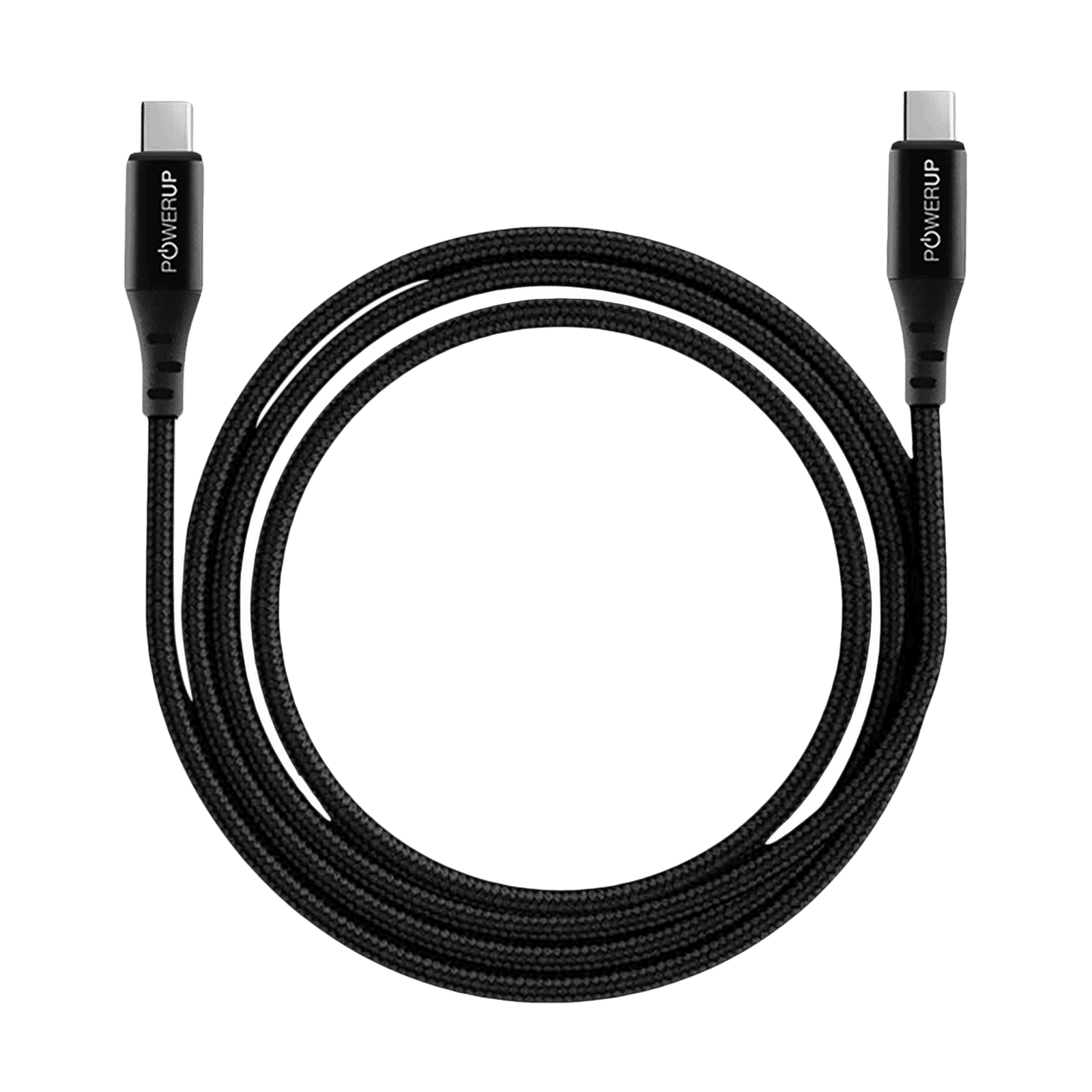 POWERUP Type C to Type C 6.6 Feet (2 M) Cable (Super Fast Power Delivery, Black)
