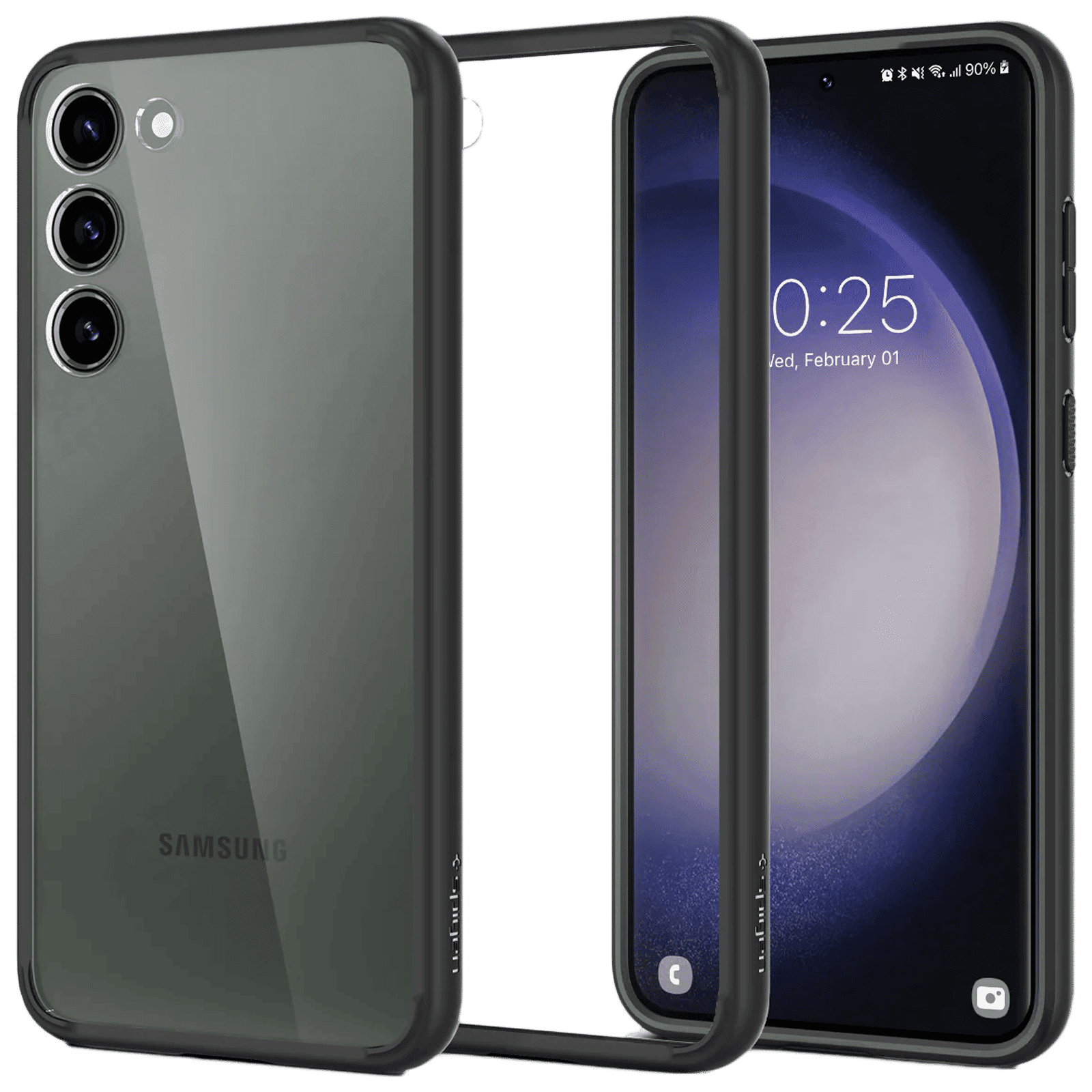 spigen Ultra Hybrid PC & TPU Back Cover for SAMSUNG Galaxy S23+ (Wireless Charging Compatible, Matte Black)