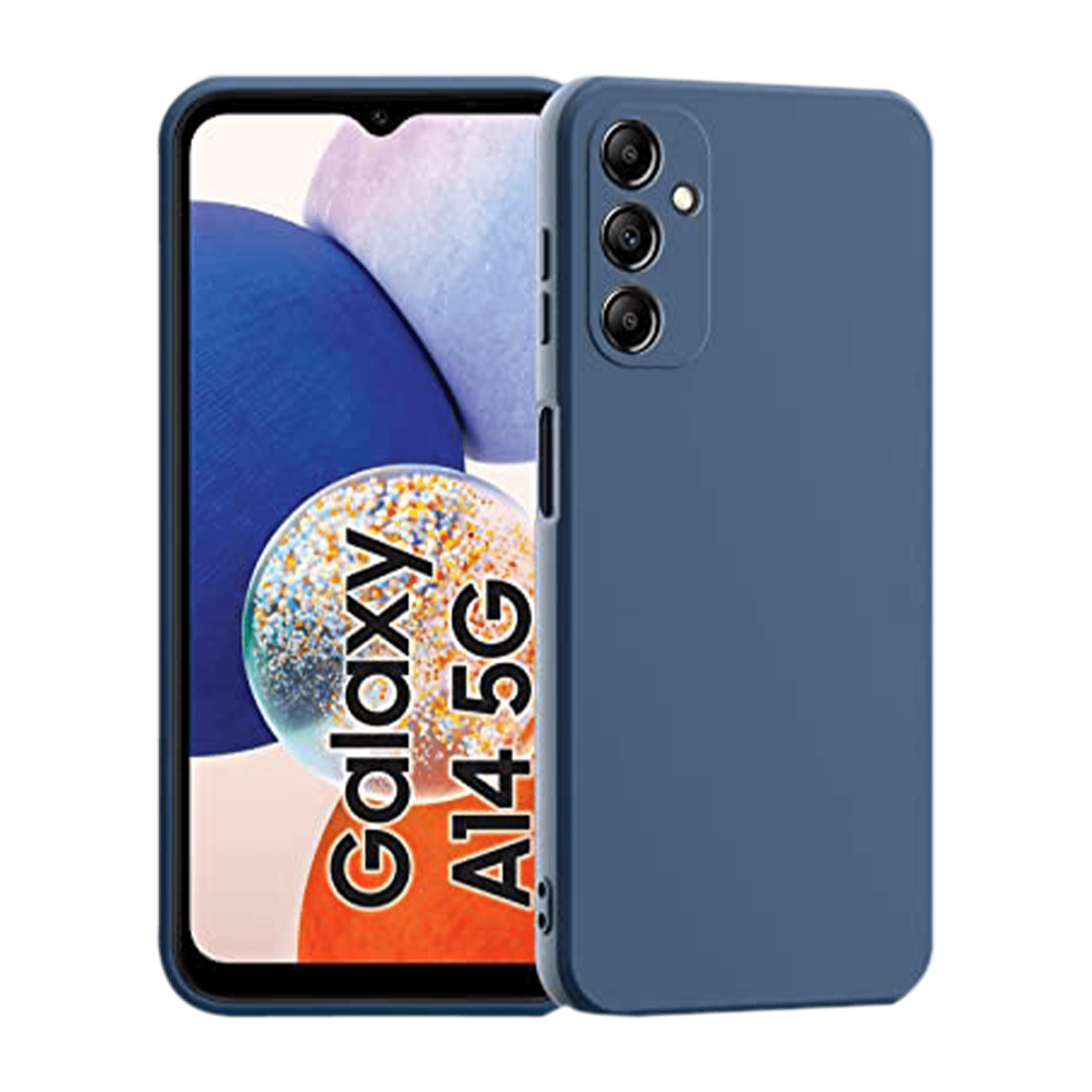 in base S-A54 Silicone Back Cover for Samsung A54 (Camera Protection, Blue)