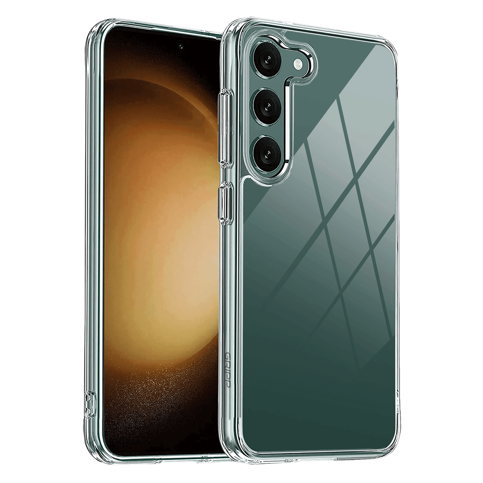 GRIPP GR-S23-CLR Hard Silicon Back Case for Samsung S23 (Anti-bacterial Technology, Transparent)