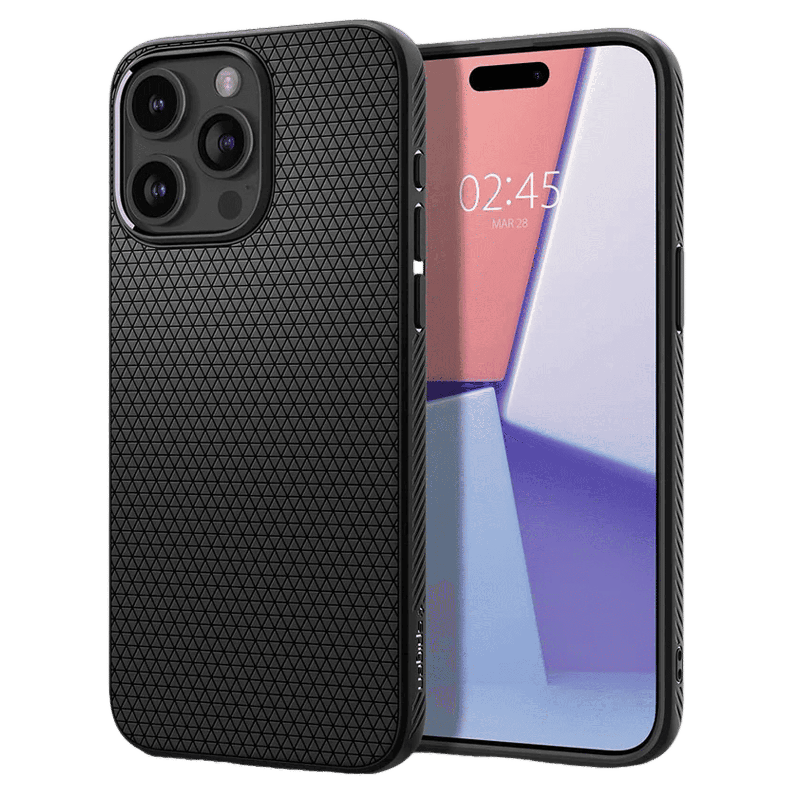 spigen Liquid Air Soft TPU Back Cover for iPhone 15 Pro Max (Air Cushion Technology, Matte Black)